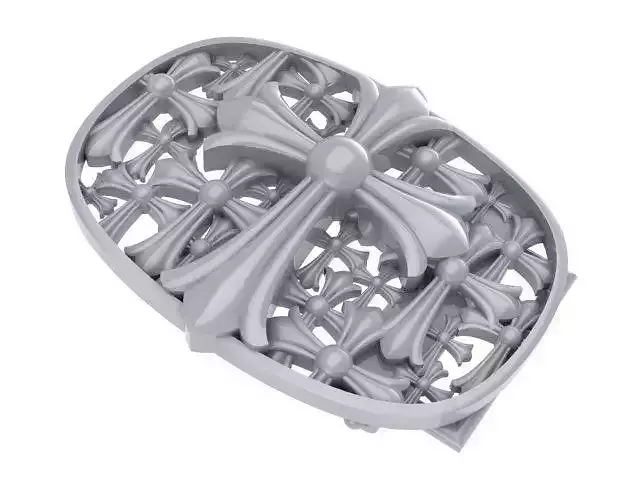 Custom Chrome Heart Buckle Buck Silver