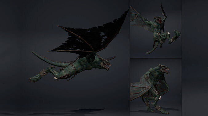 Mistdragon 1 Brutal Low-poly 3D model
