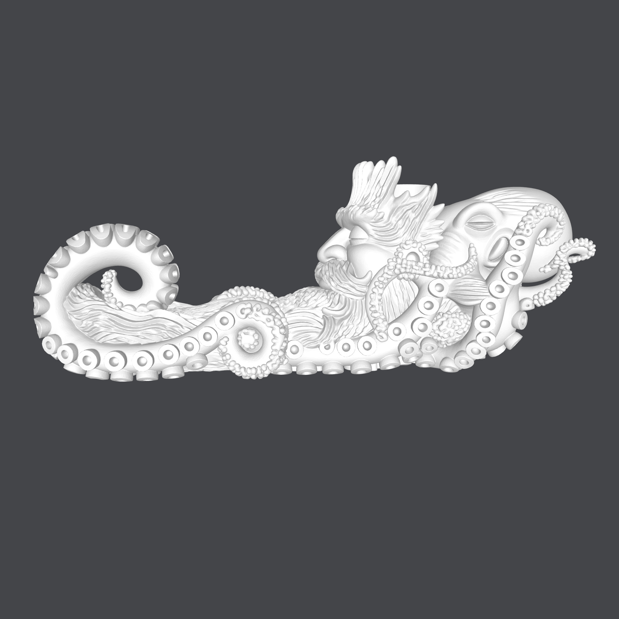 octopus and zeus candle holder 3D print model_3