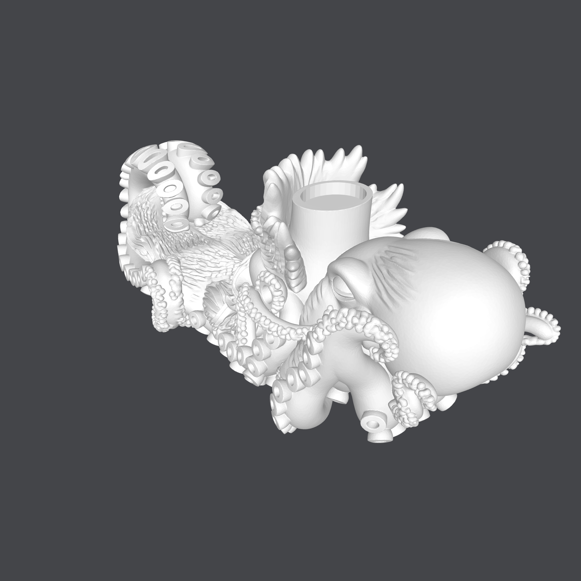 octopus and zeus candle holder 3D print model_1
