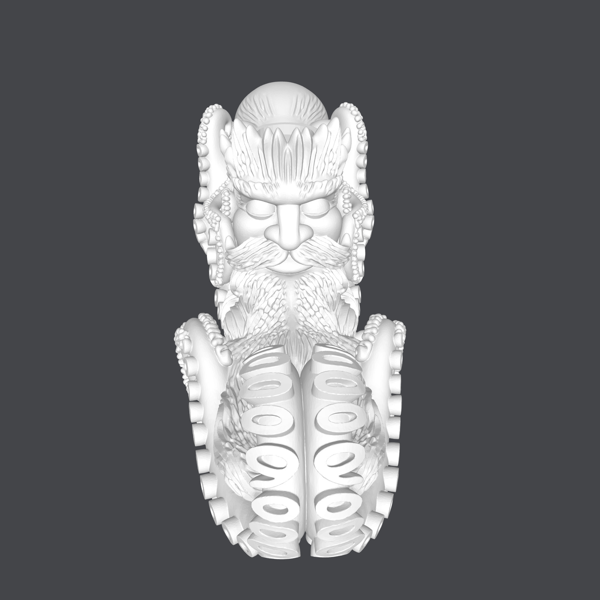 octopus and zeus candle holder 3D print model_4