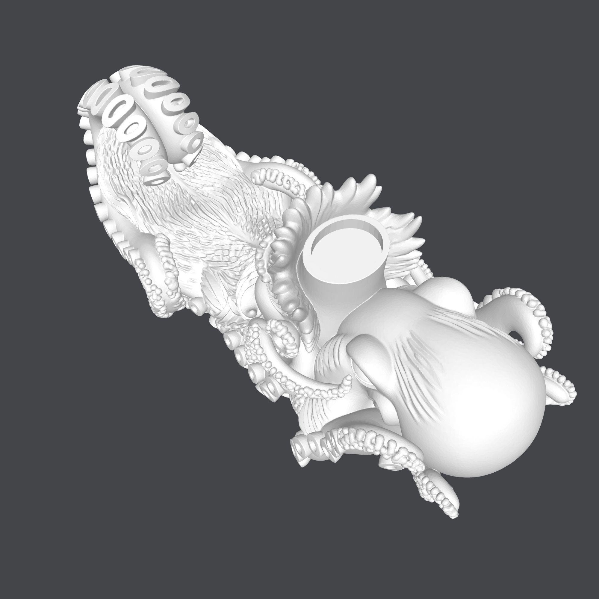 octopus and zeus candle holder 3D print model_5