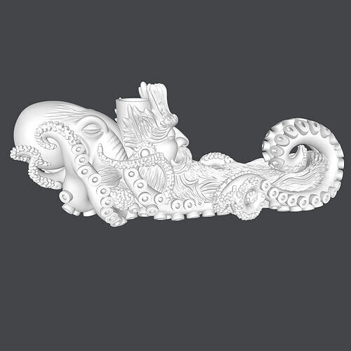 octopus and zeus candle holder 3D print model