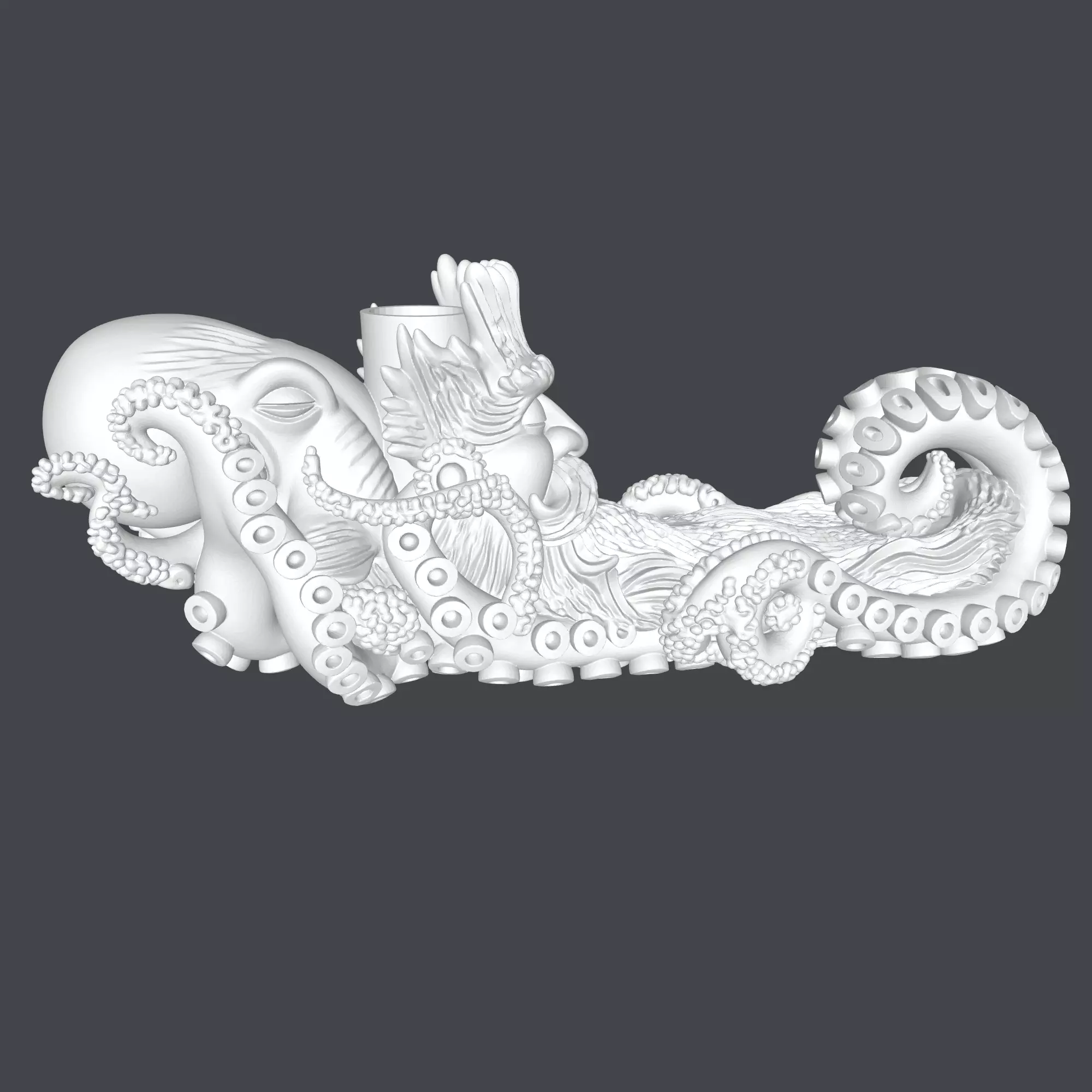 octopus and zeus candle holder 3D print model_0