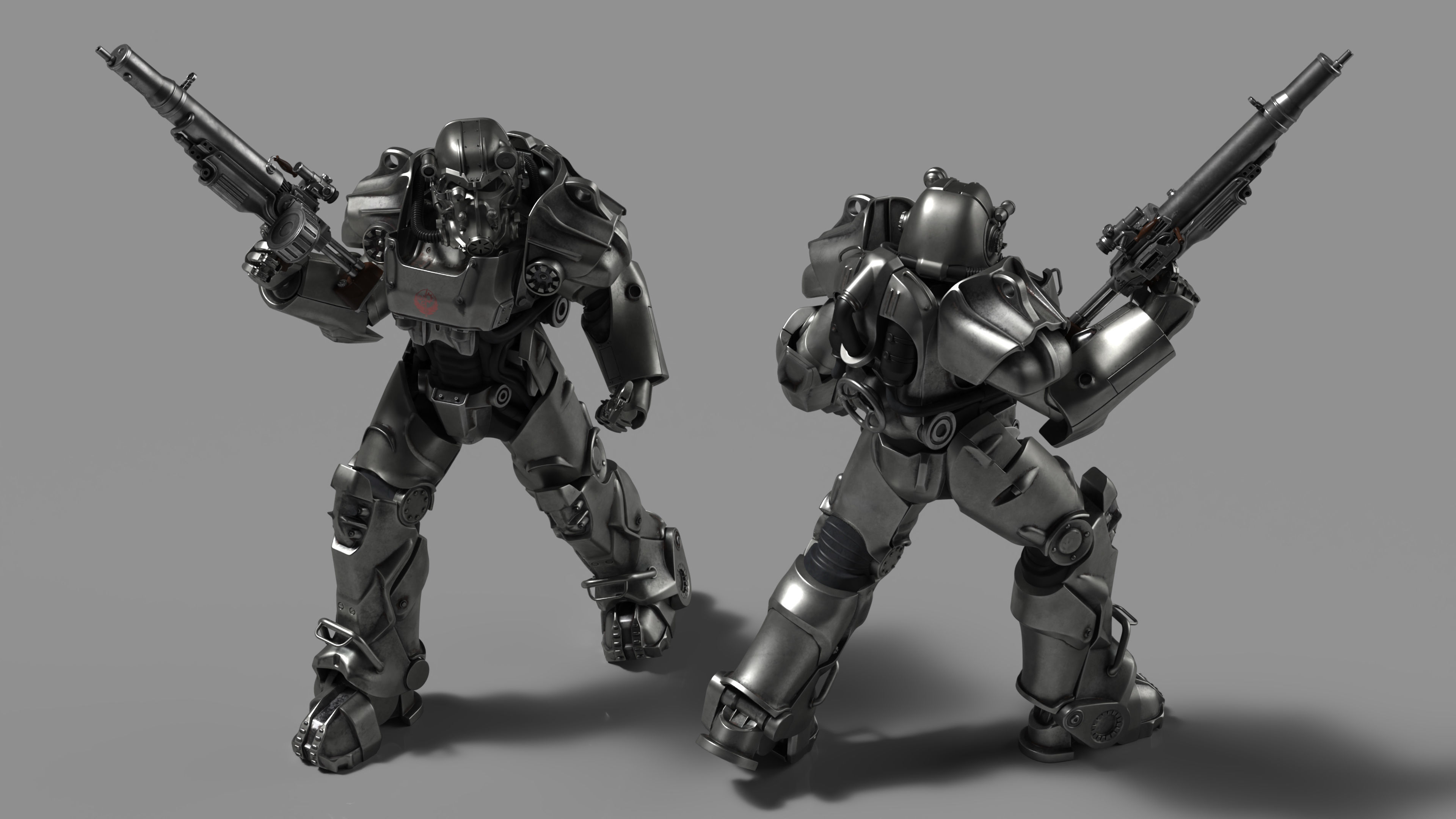 Fallout Combat Infantry Armor Walking for 3D Print 3D print model_5