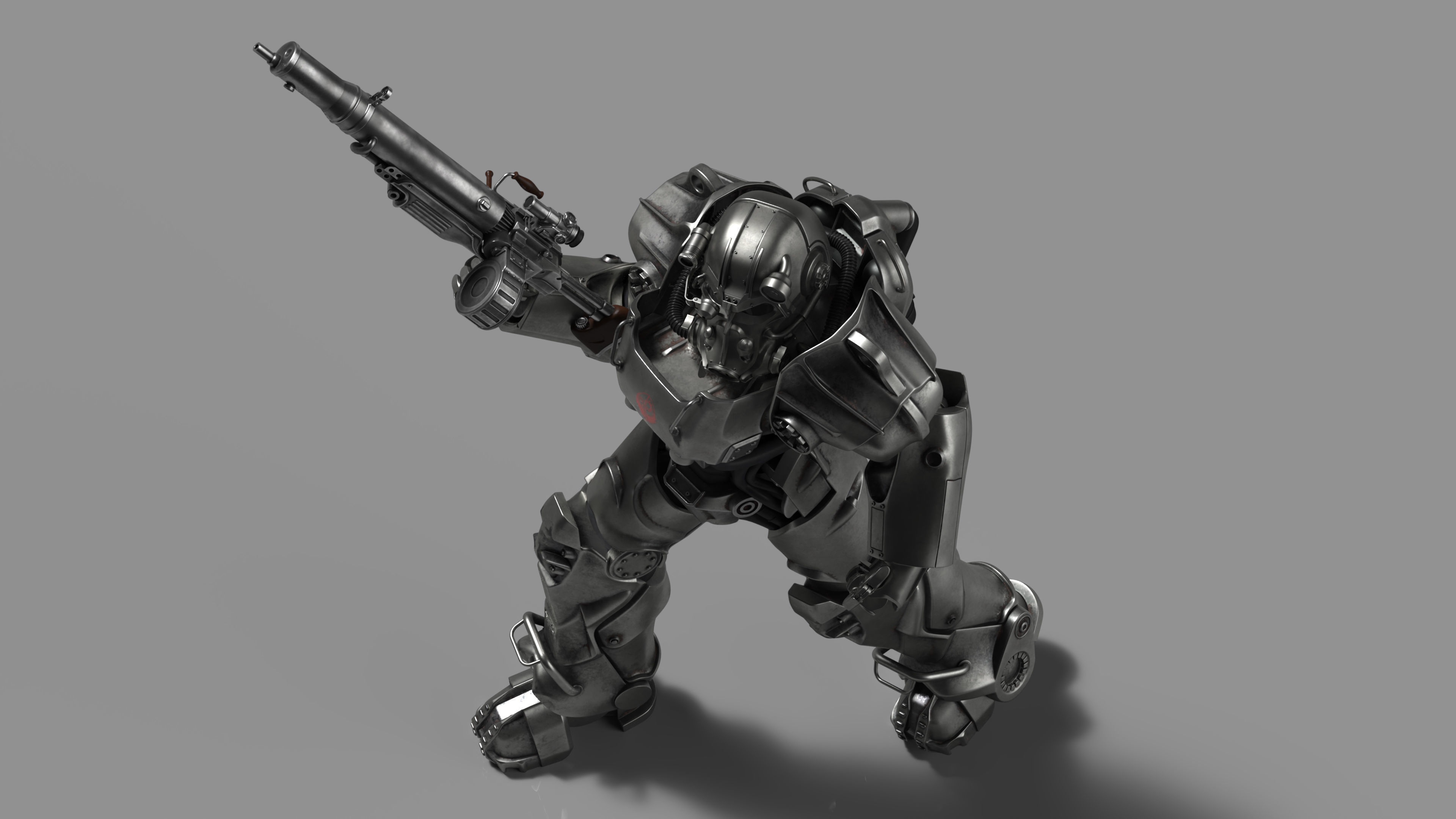 Fallout Combat Infantry Armor Walking for 3D Print 3D print model_6