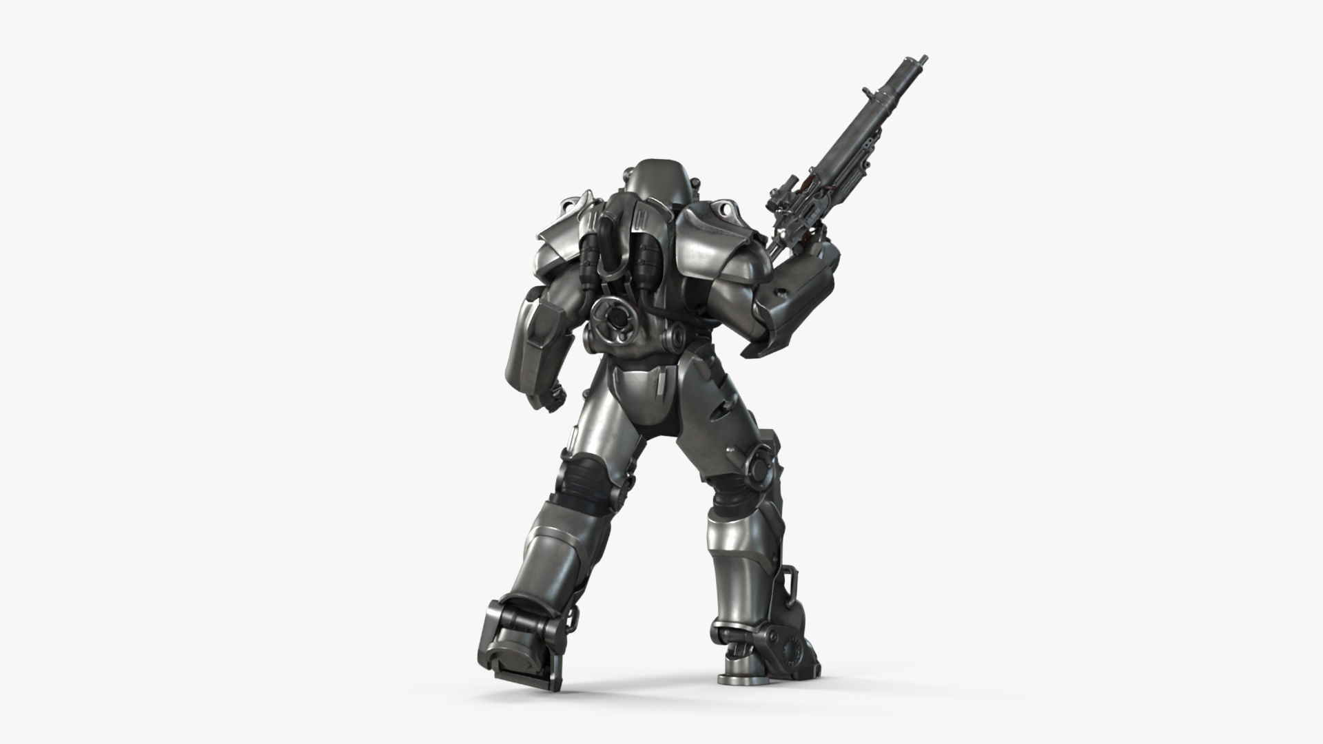 Fallout Combat Infantry Armor Walking for 3D Print 3D print model_9