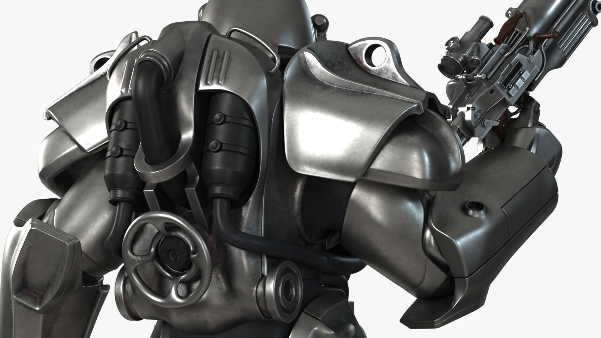 Fallout Combat Infantry Armor Walking for 3D Print 3D print model_12