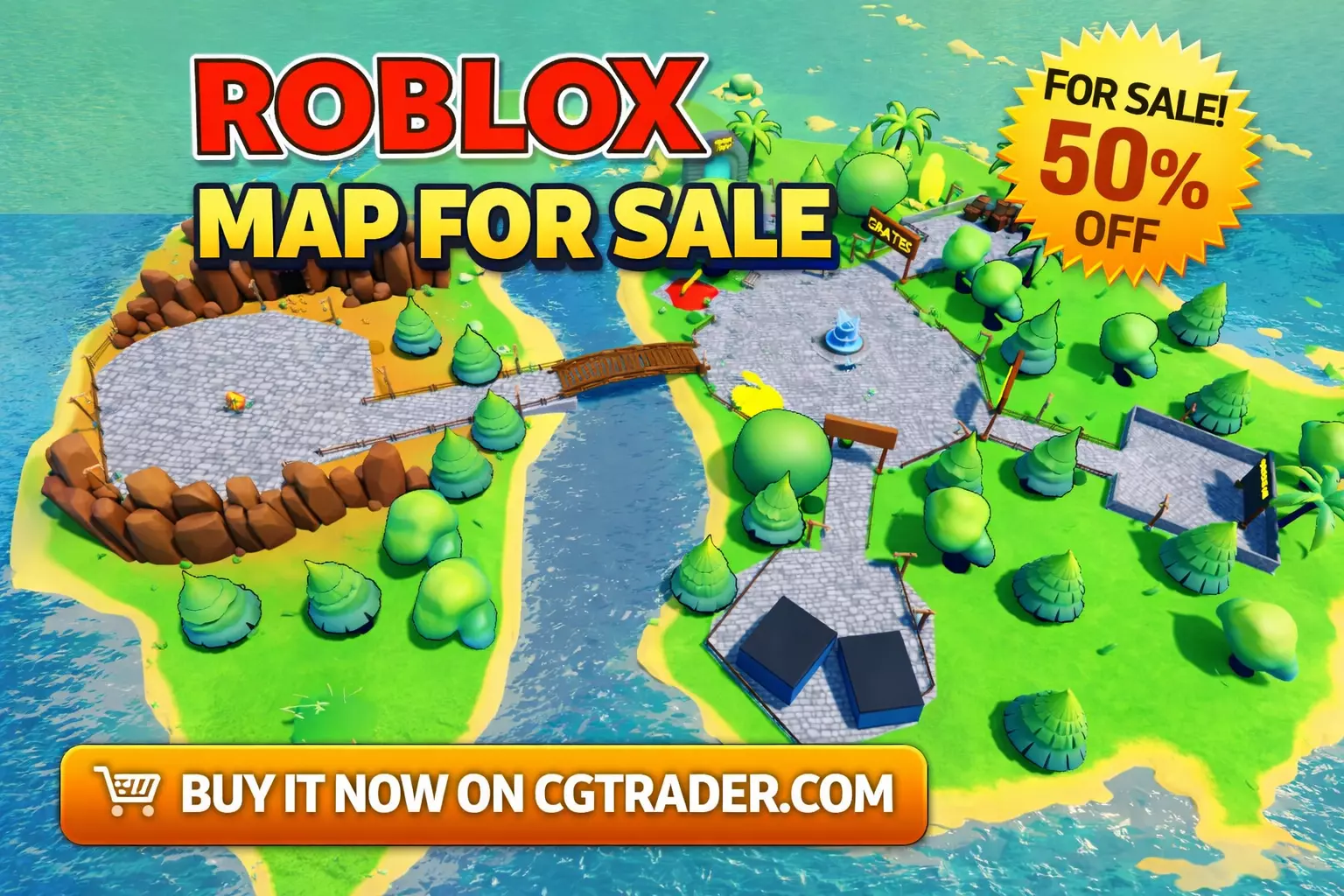 Roblox Lobby Environment Low-poly 3D model