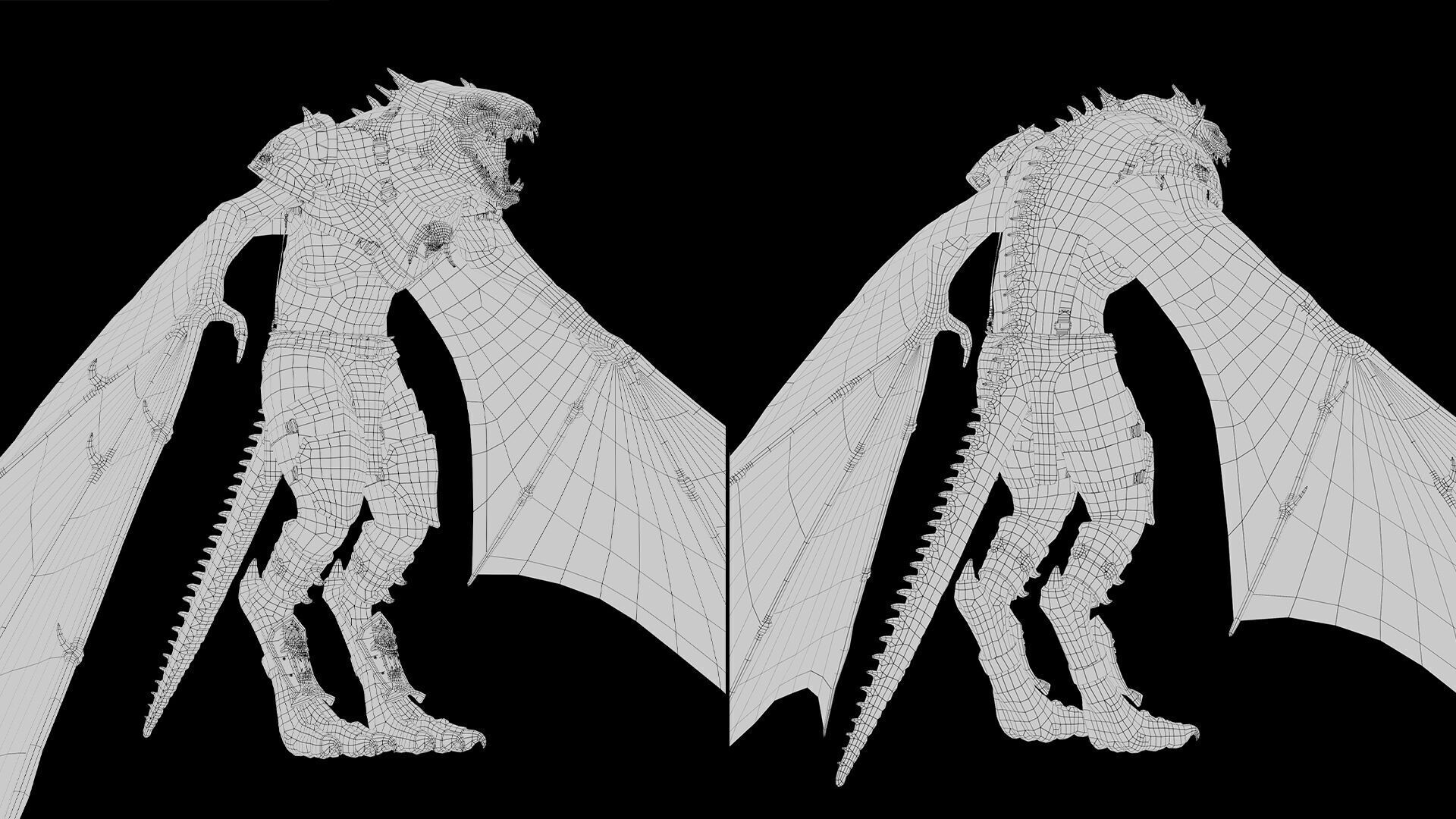 Mist Swordman Wing1 Low-poly 3D model_15