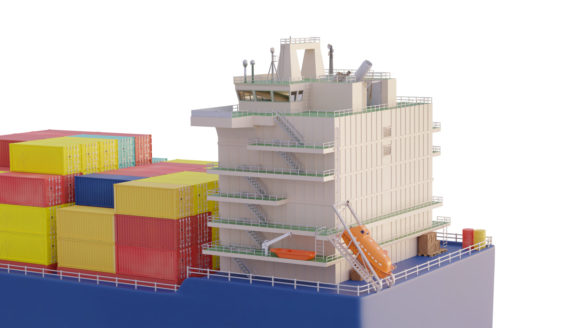 Container ship - Cargo ship 3D model_8