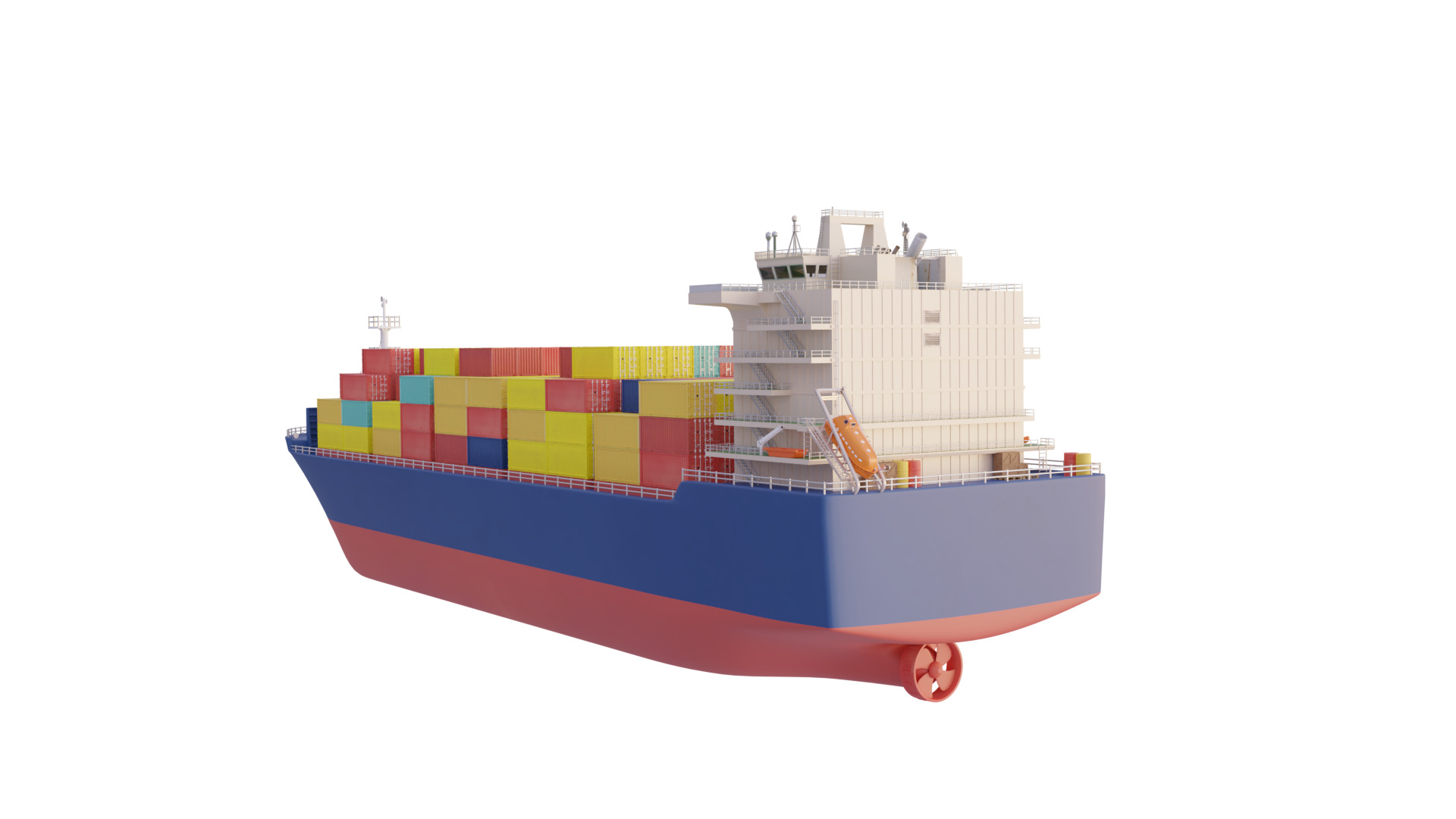 Container ship - Cargo ship 3D model_4