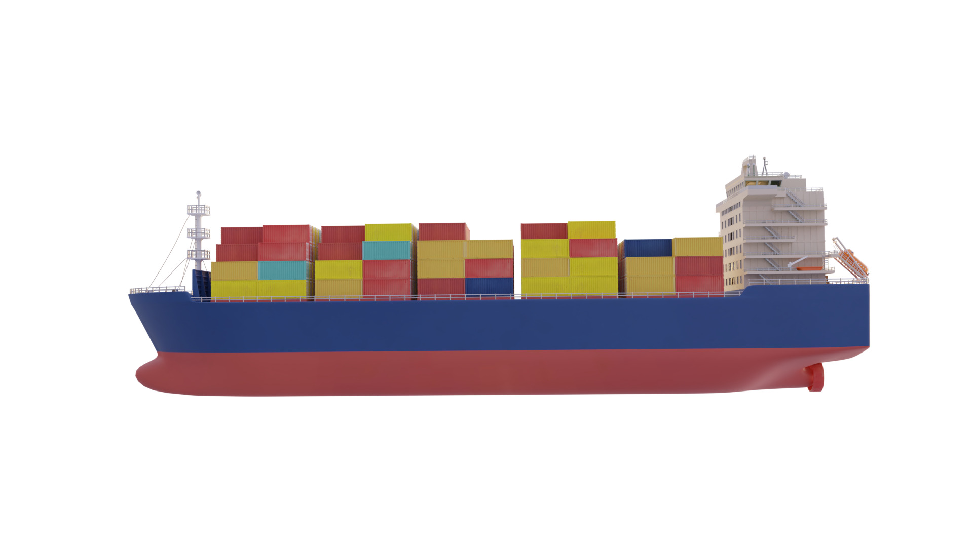 Container ship - Cargo ship 3D model_5