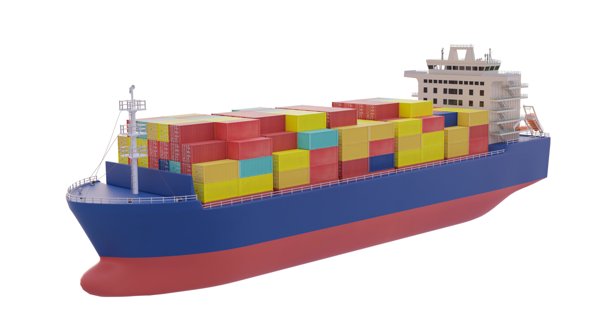 Container ship - Cargo ship 3D model_7