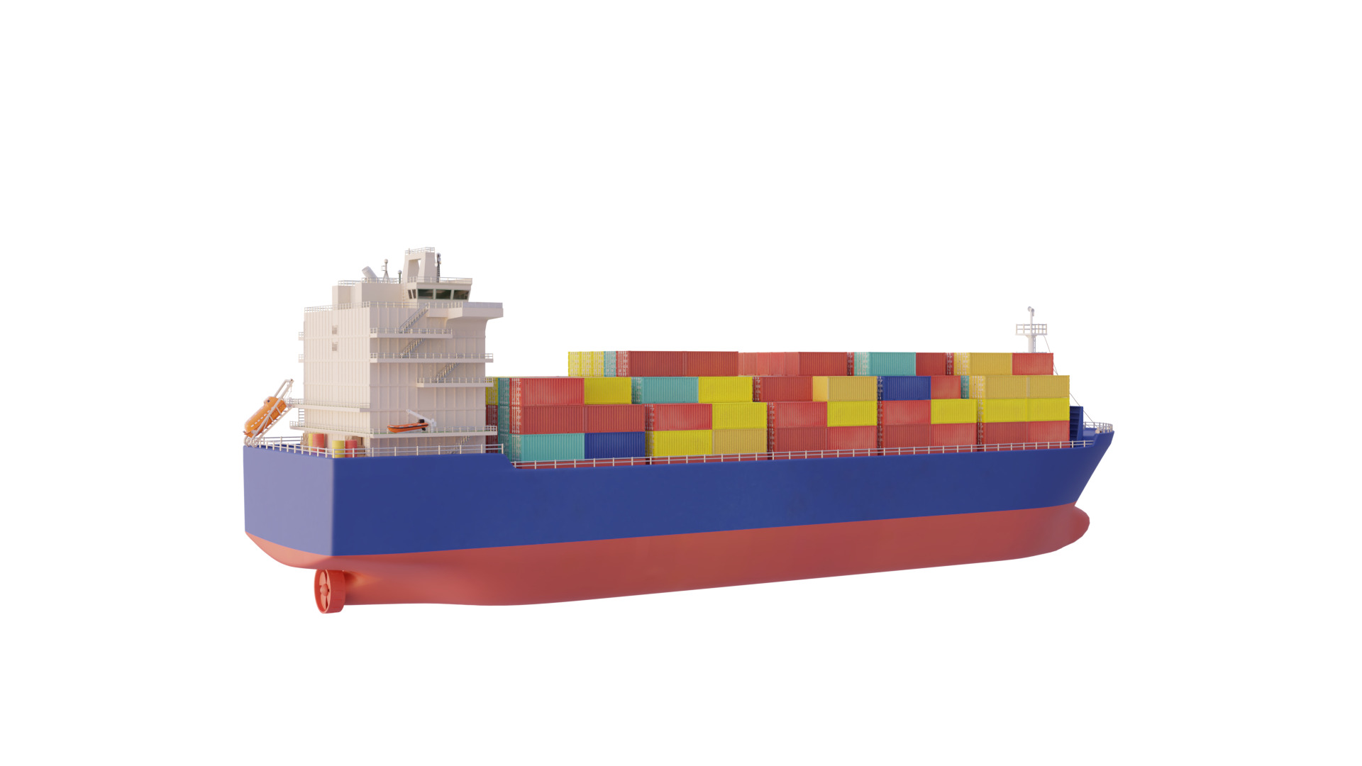 Container ship - Cargo ship 3D model_3