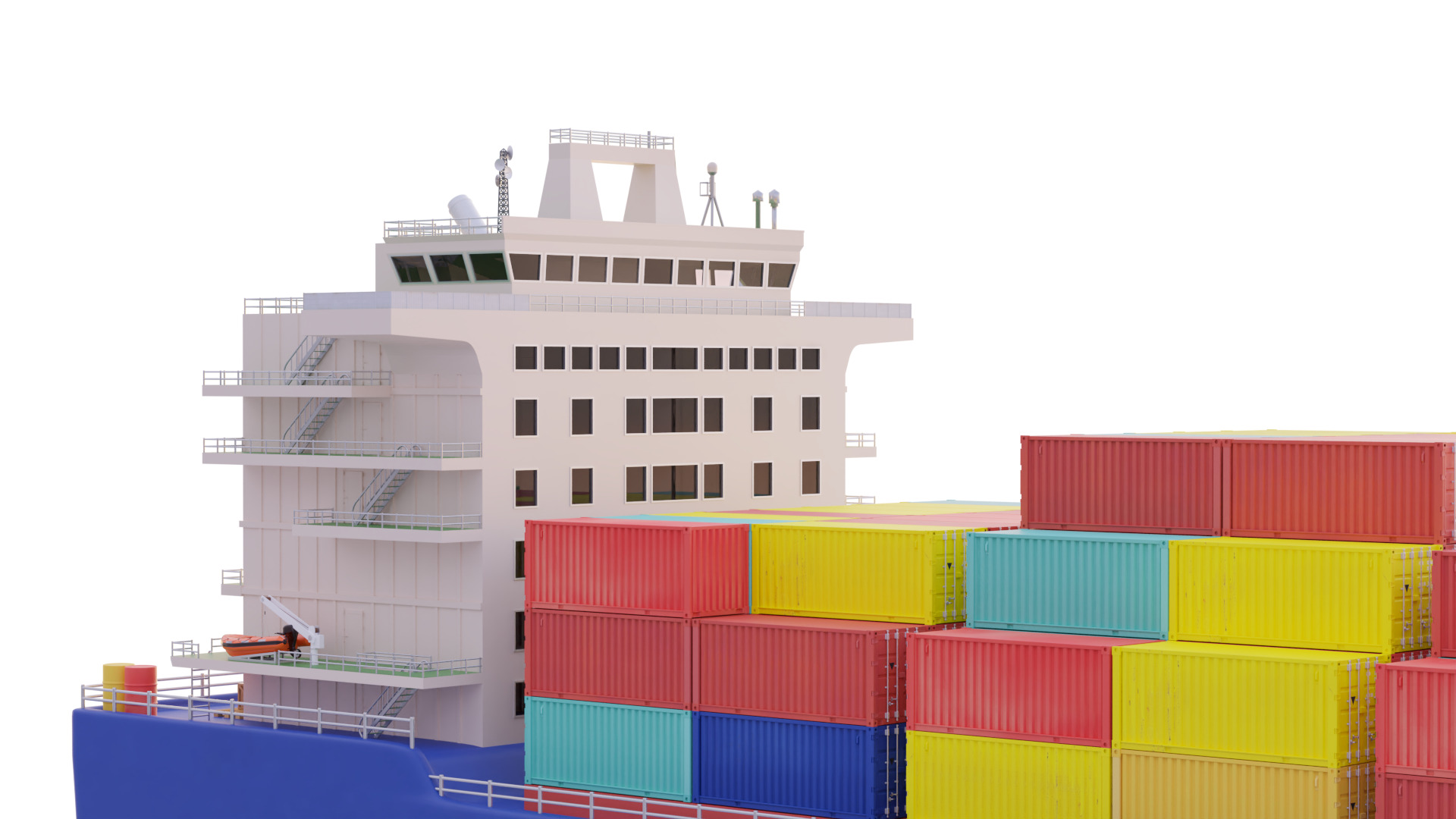 Container ship - Cargo ship 3D model_10