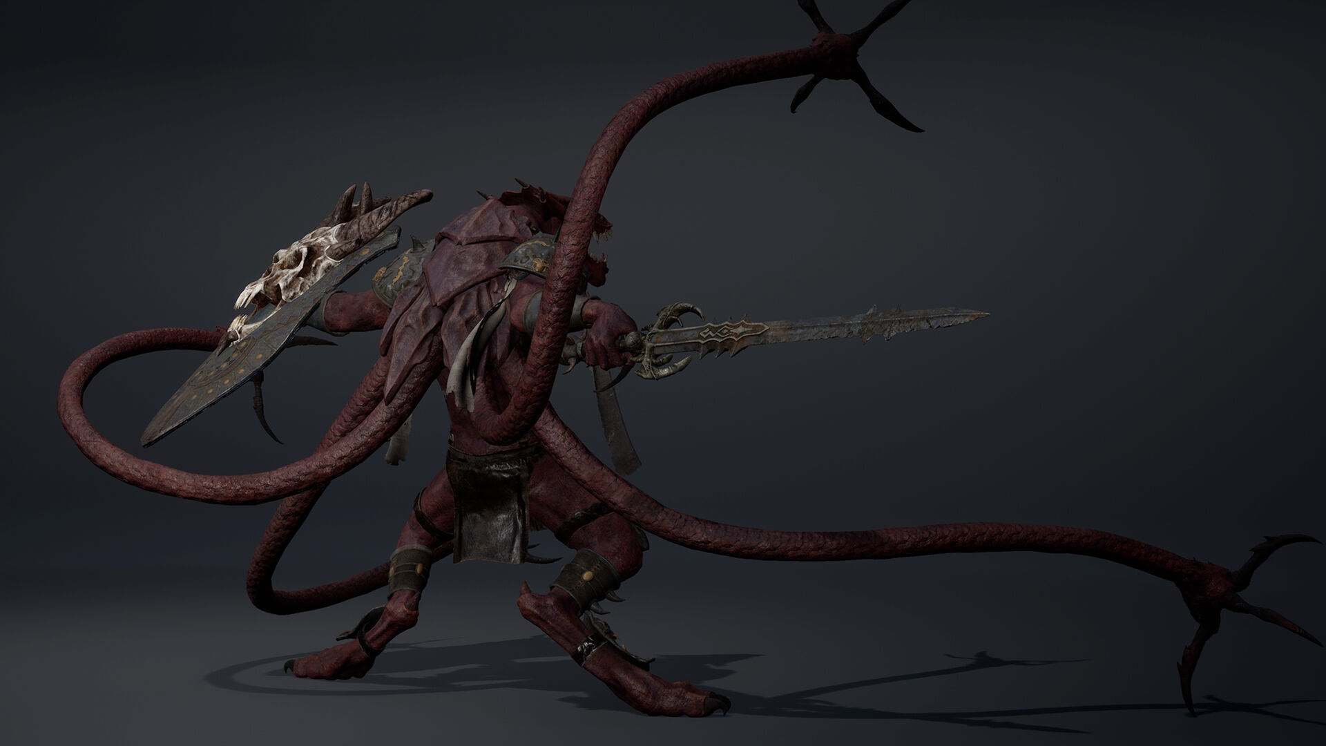 Mist Swordman Tentacle Low-poly 3D model_10