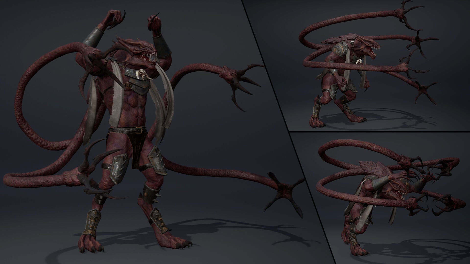 Mist Swordman Tentacle Low-poly 3D model_7