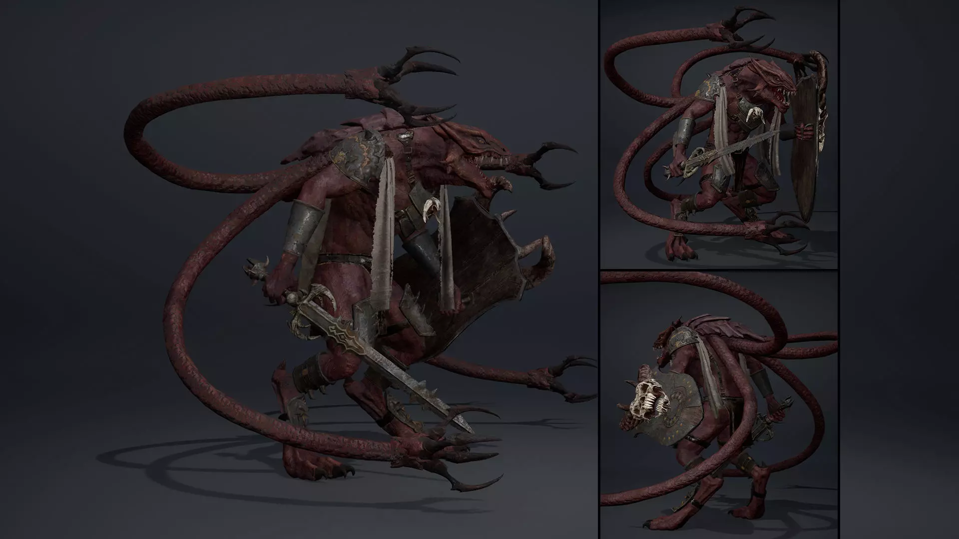 Mist Swordman Tentacle Low-poly 3D model_0