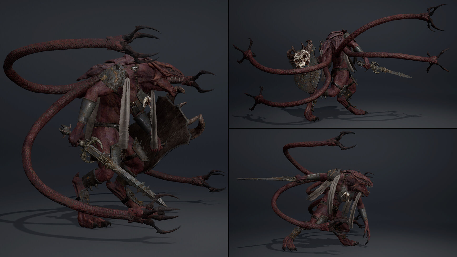 Mist Swordman Tentacle Low-poly 3D model_6