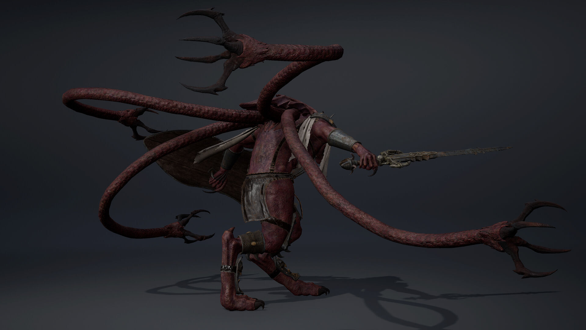 Mist Swordman Tentacle Low-poly 3D model_13
