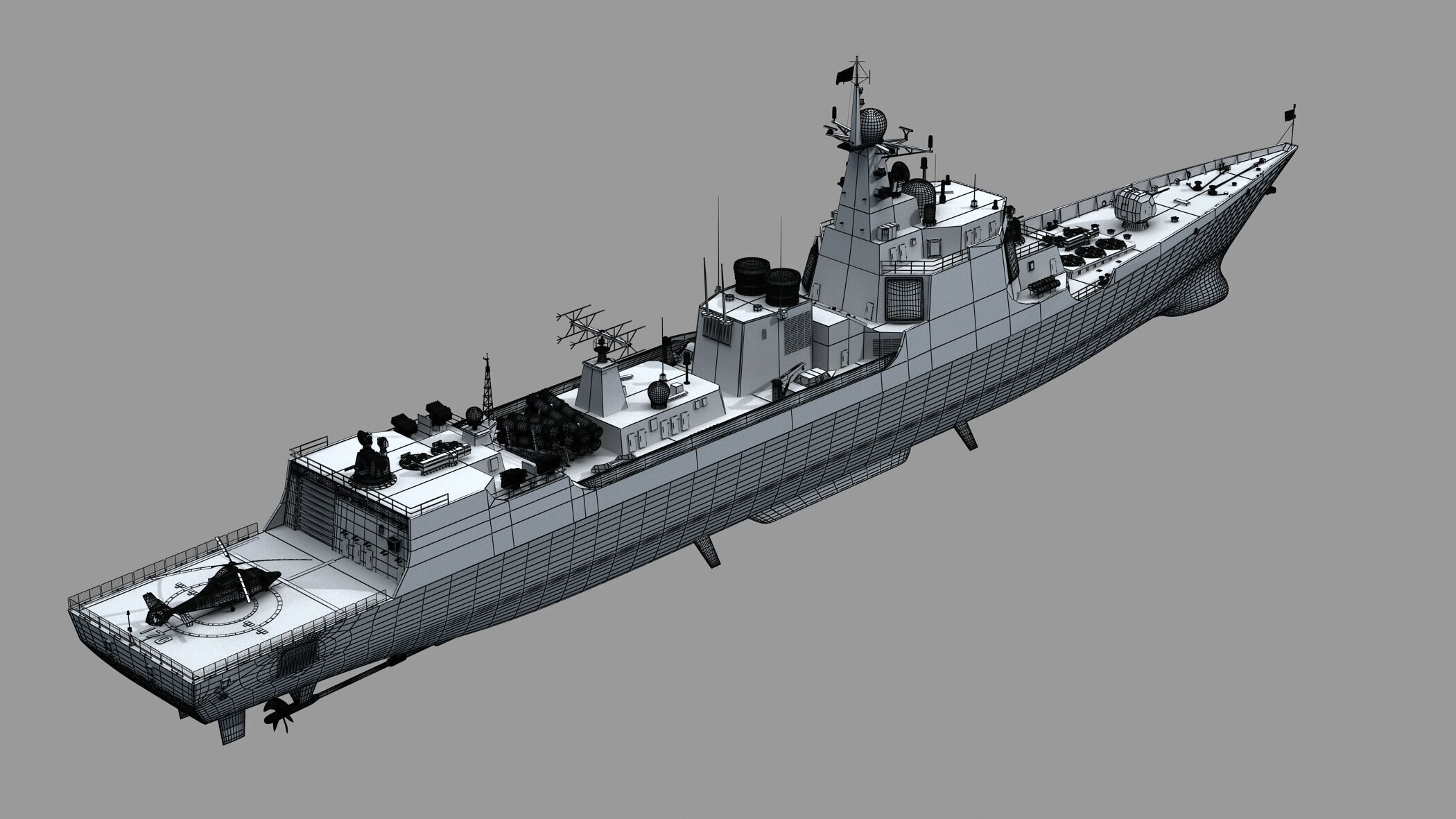 Chinese Navy Type 052C Destroyer 3D model_18