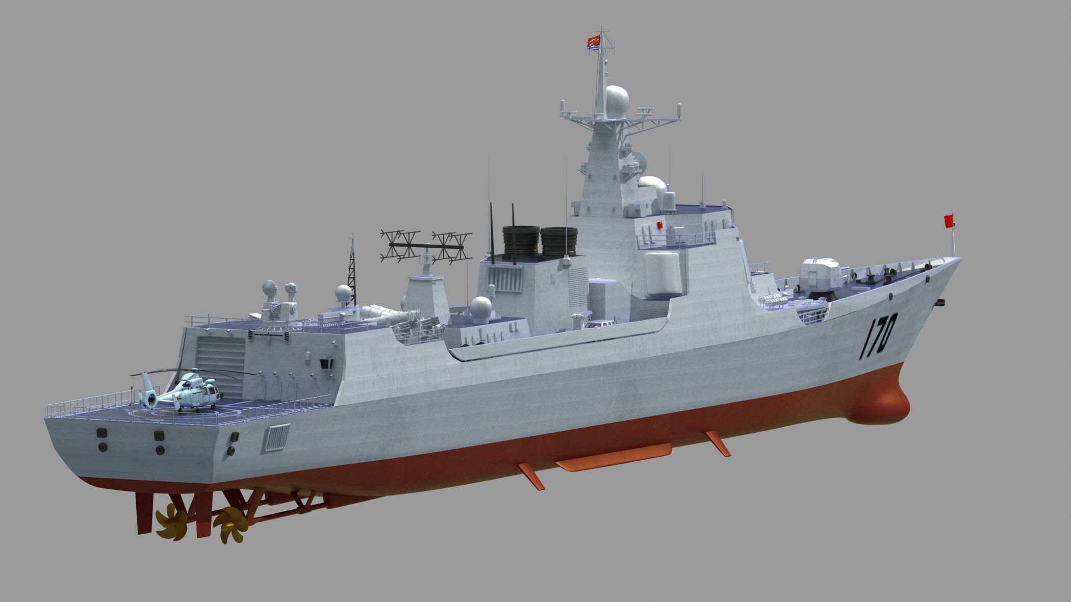 Chinese Navy Type 052C Destroyer 3D model_4