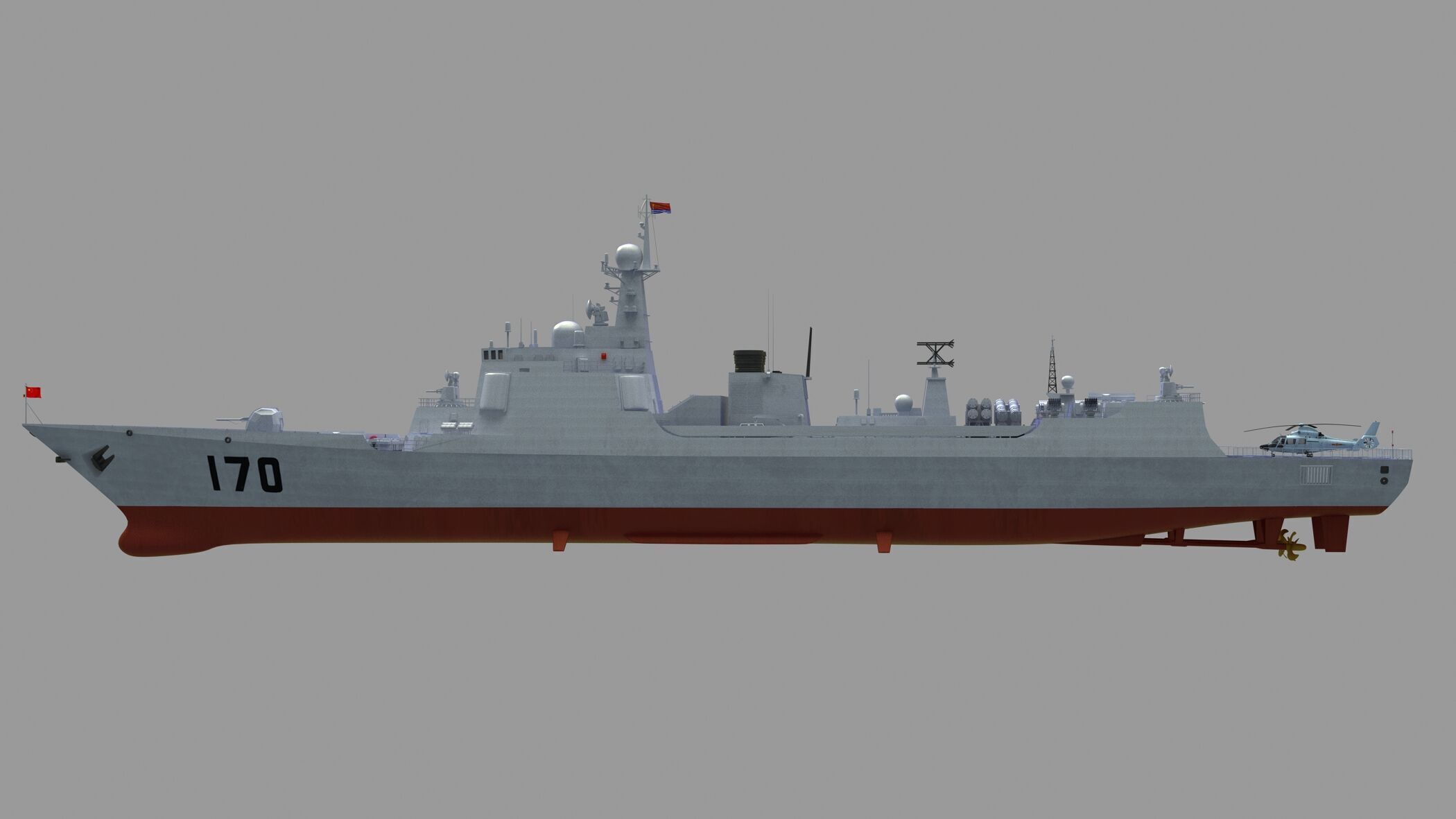 Chinese Navy Type 052C Destroyer 3D model_11