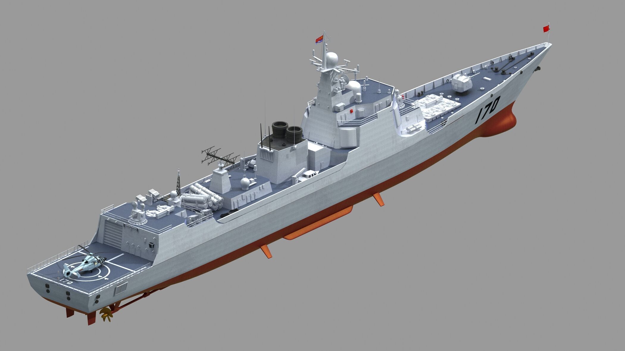 Chinese Navy Type 052C Destroyer 3D model_7