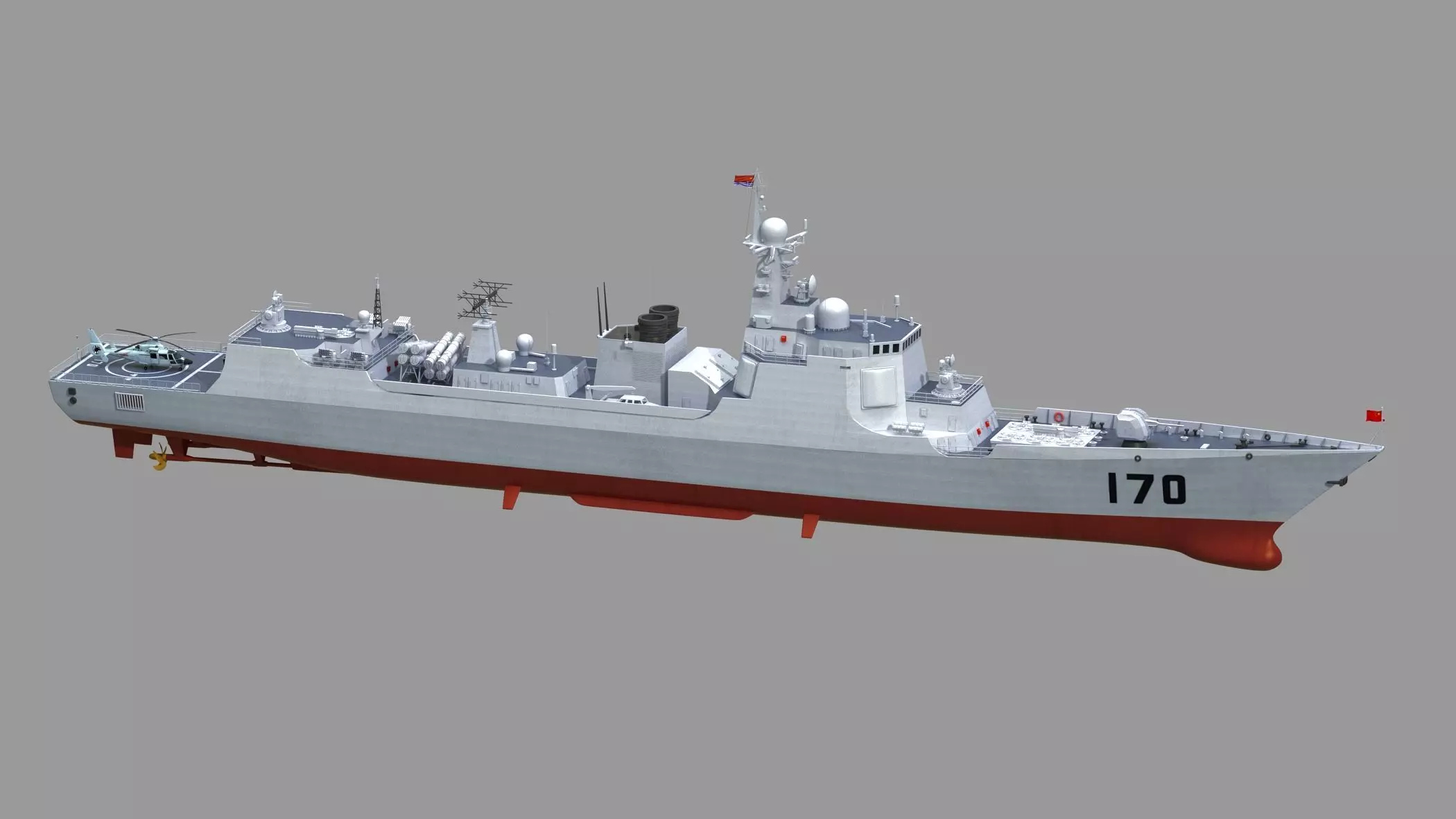 Chinese Navy Type 052C Destroyer 3D model_0