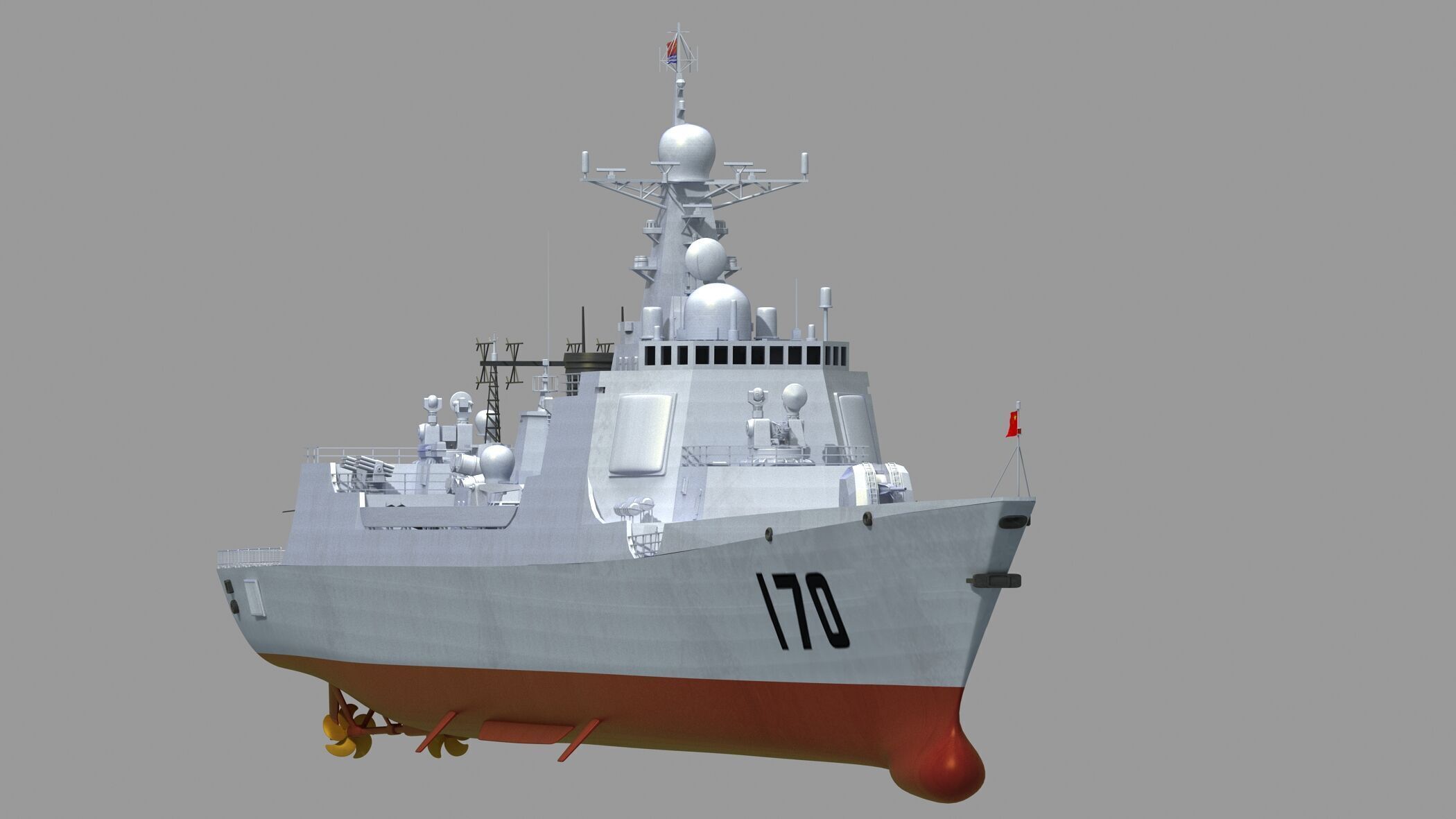 Chinese Navy Type 052C Destroyer 3D model_3