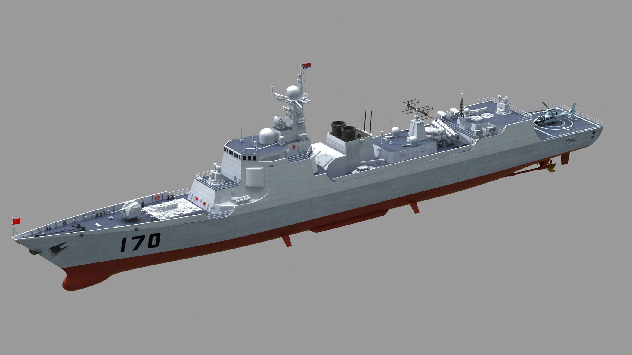 Chinese Navy Type 052C Destroyer 3D model_15