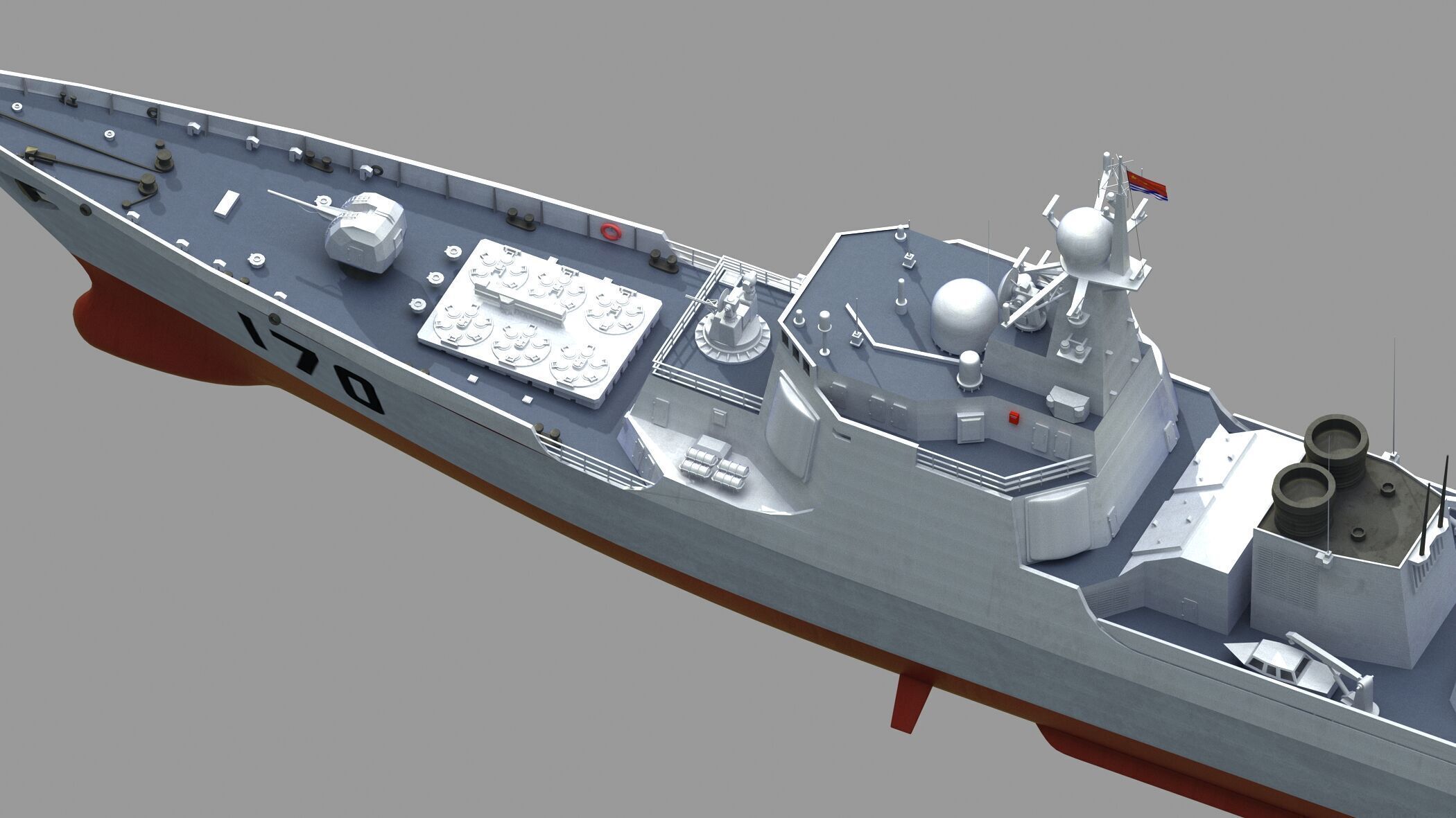 Chinese Navy Type 052C Destroyer 3D model_10