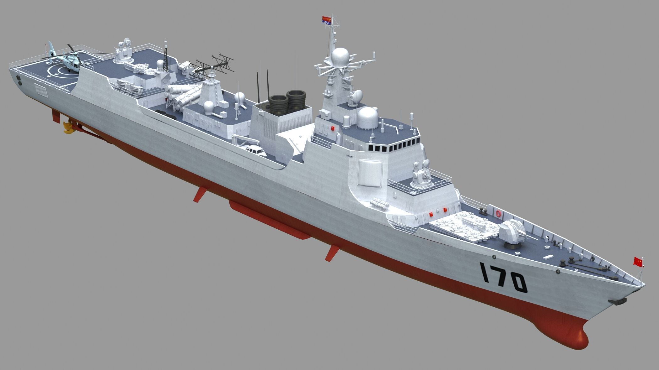 Chinese Navy Type 052C Destroyer 3D model_16