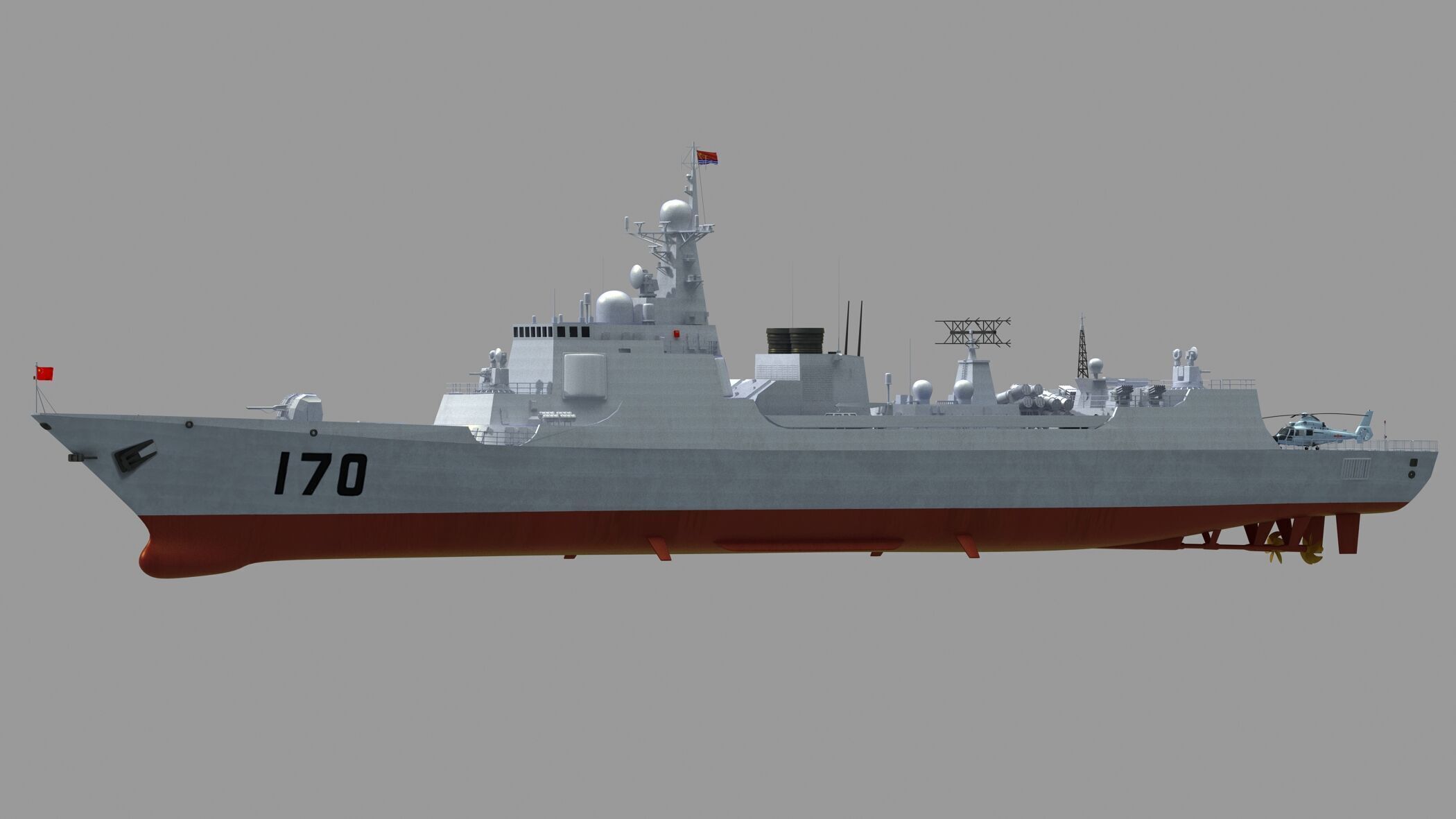 Chinese Navy Type 052C Destroyer 3D model_2