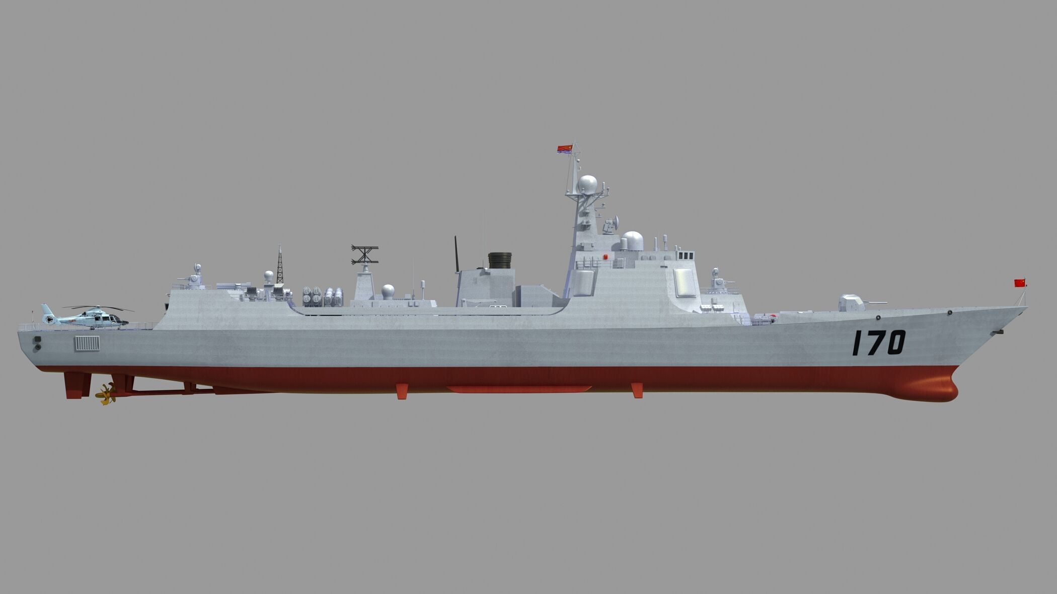 Chinese Navy Type 052C Destroyer 3D model_12