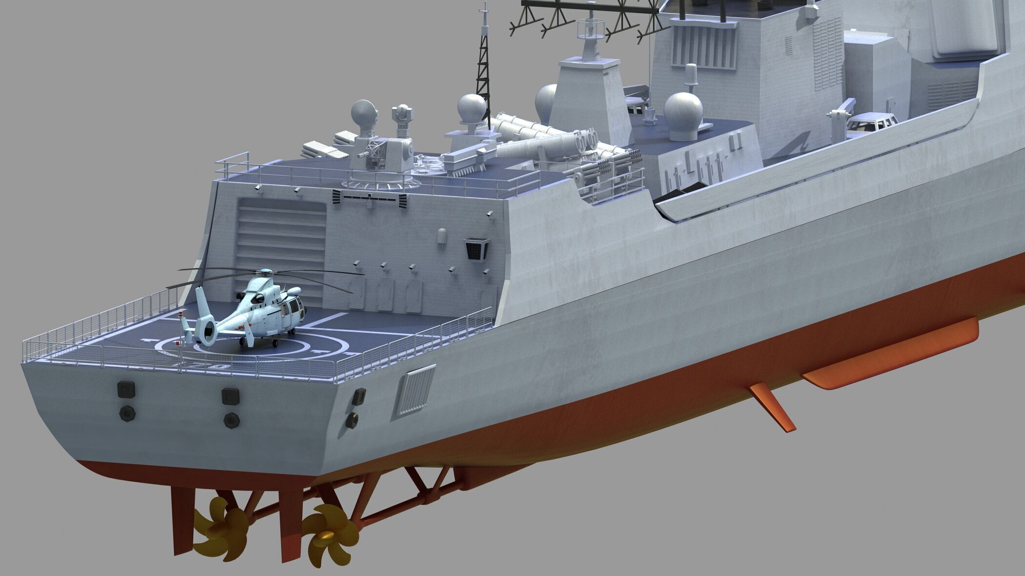 Chinese Navy Type 052C Destroyer 3D model_8