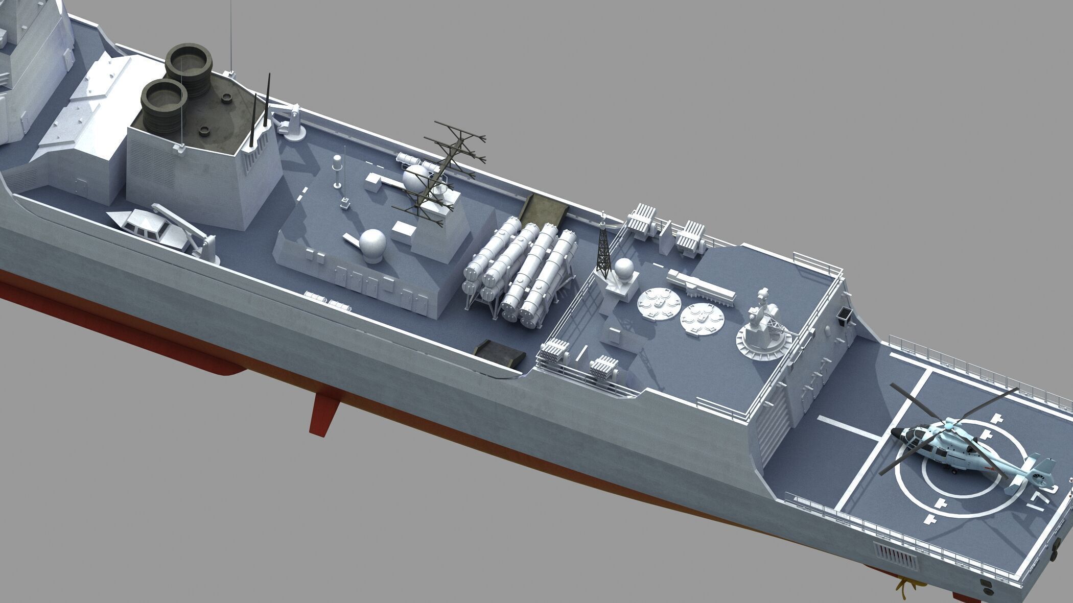 Chinese Navy Type 052C Destroyer 3D model_9