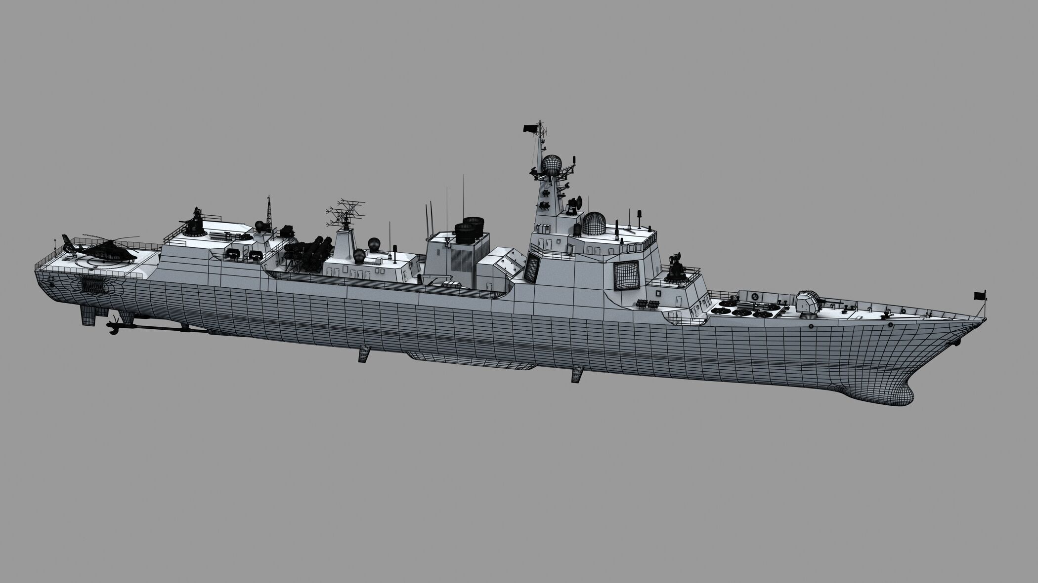 Chinese Navy Type 052C Destroyer 3D model_17