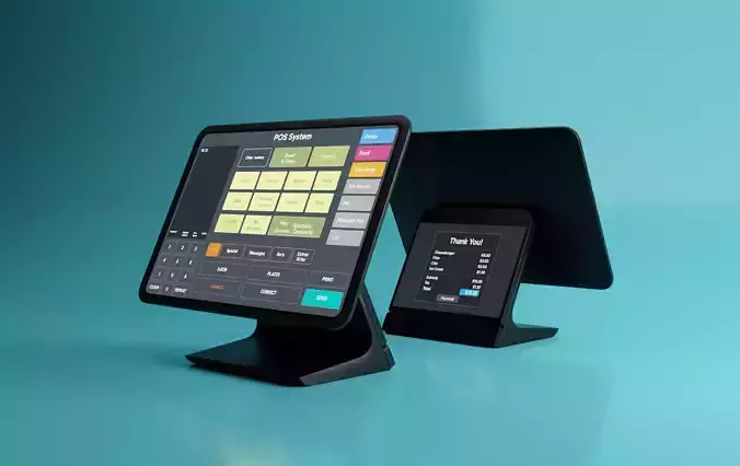 Modern Touchscreen POS System 3D Model 