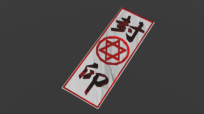 Japanese OFUDA - Low Polygon No n-gon Triangle only  Low-poly 3D model