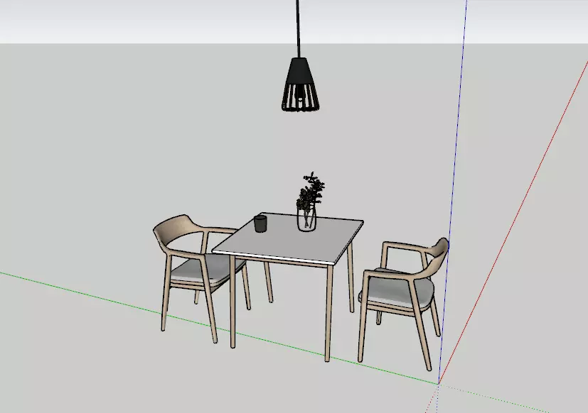 chair and table skp free Free 3D print model