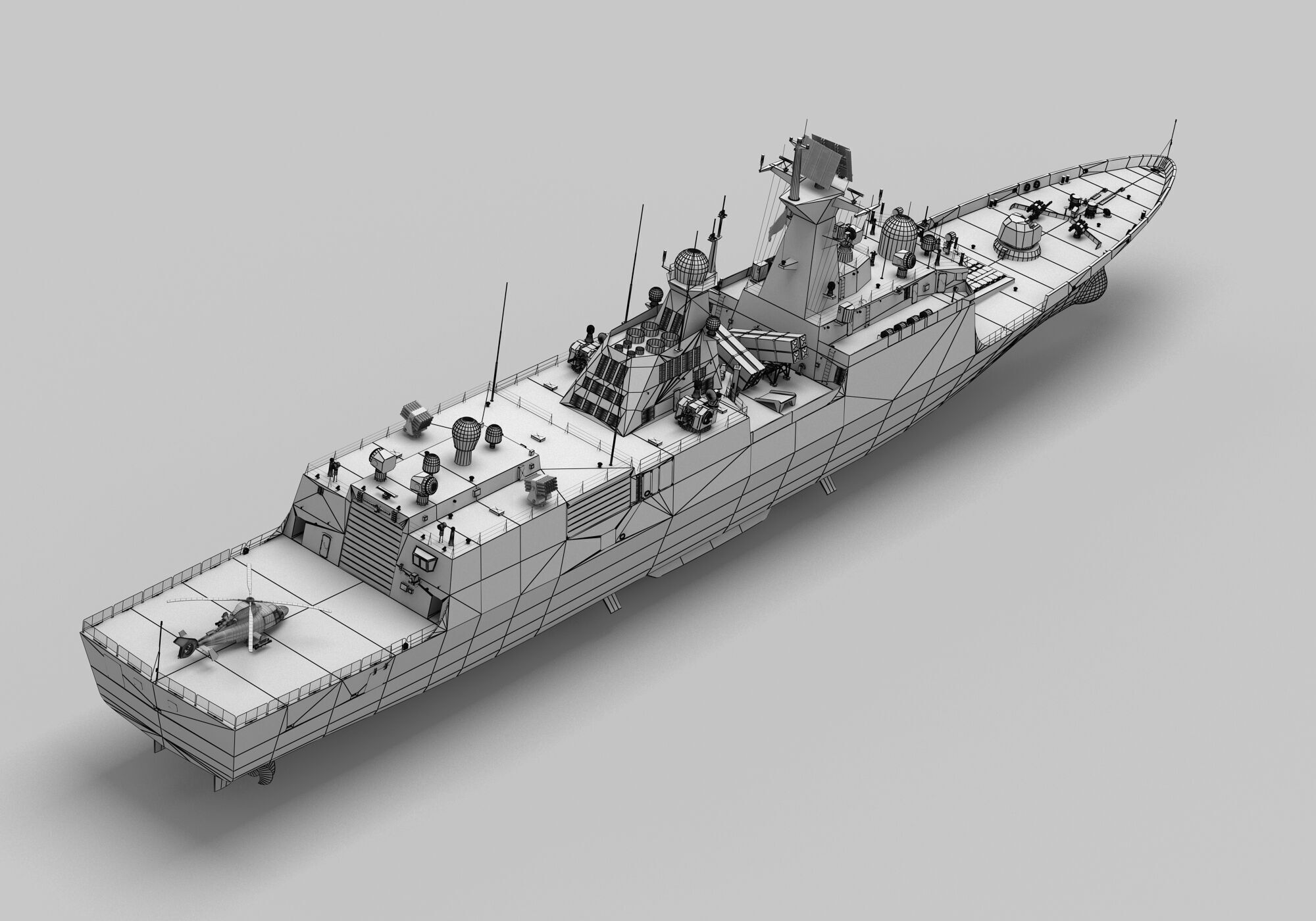 Chinese Navy Type 054A Jiangkai Frigate 3D model_31