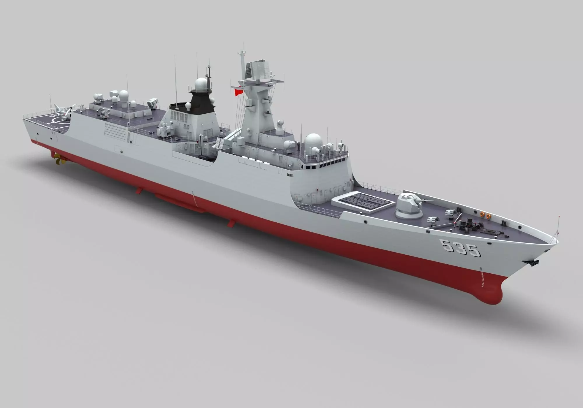 Chinese Navy Type 054A Jiangkai Frigate 3D model_0
