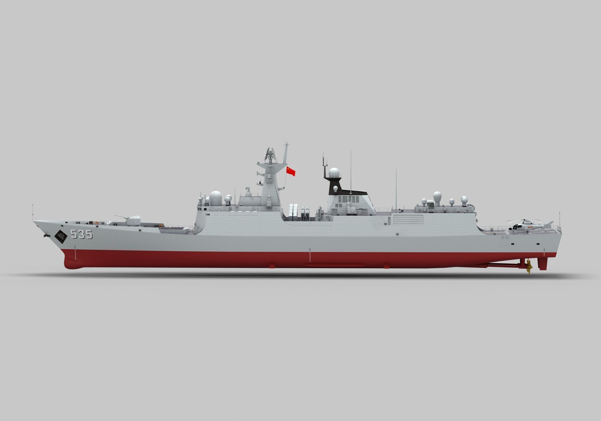 Chinese Navy Type 054A Jiangkai Frigate 3D model_14