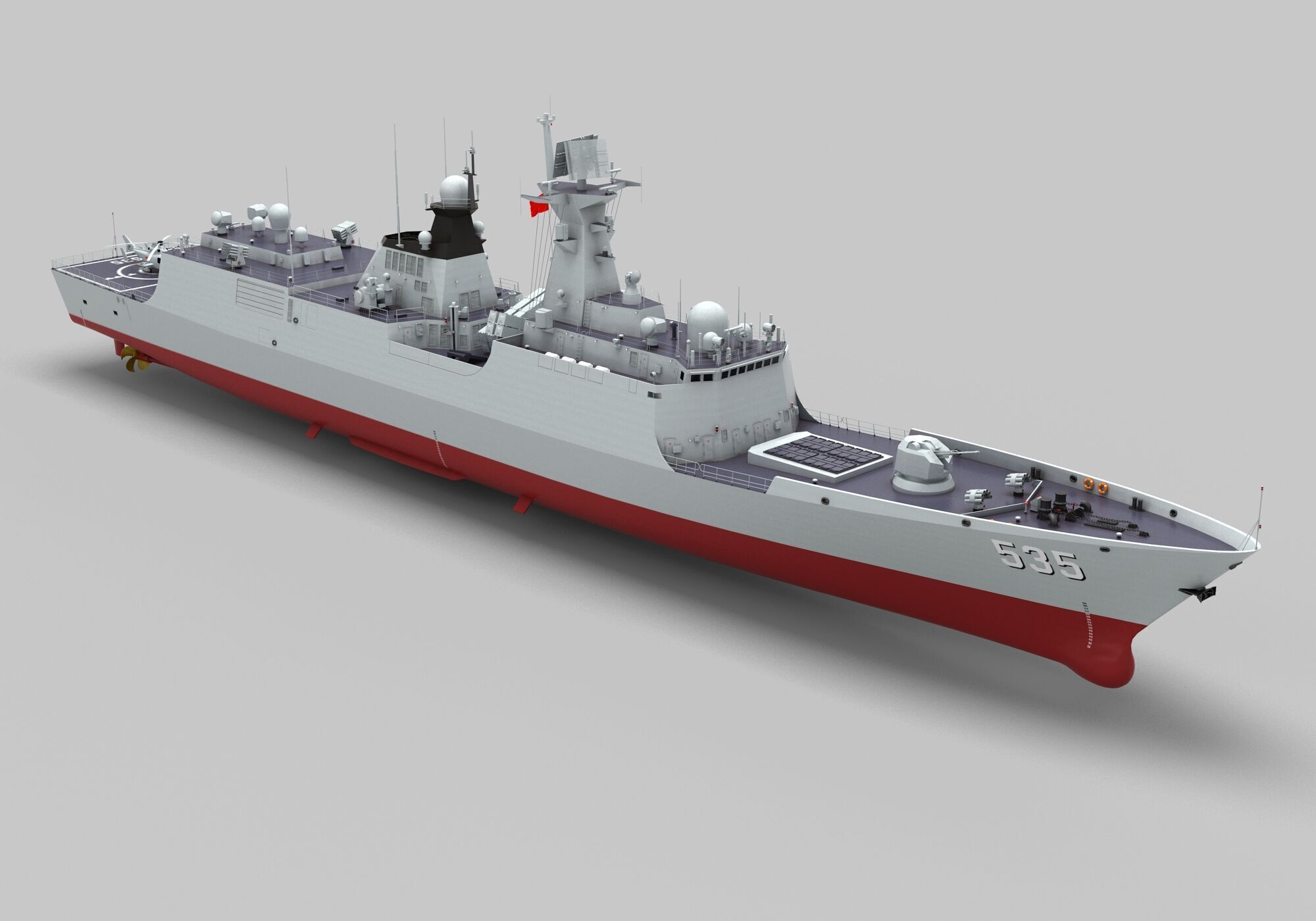 Chinese Navy Type 054A Jiangkai Frigate 3D model_1