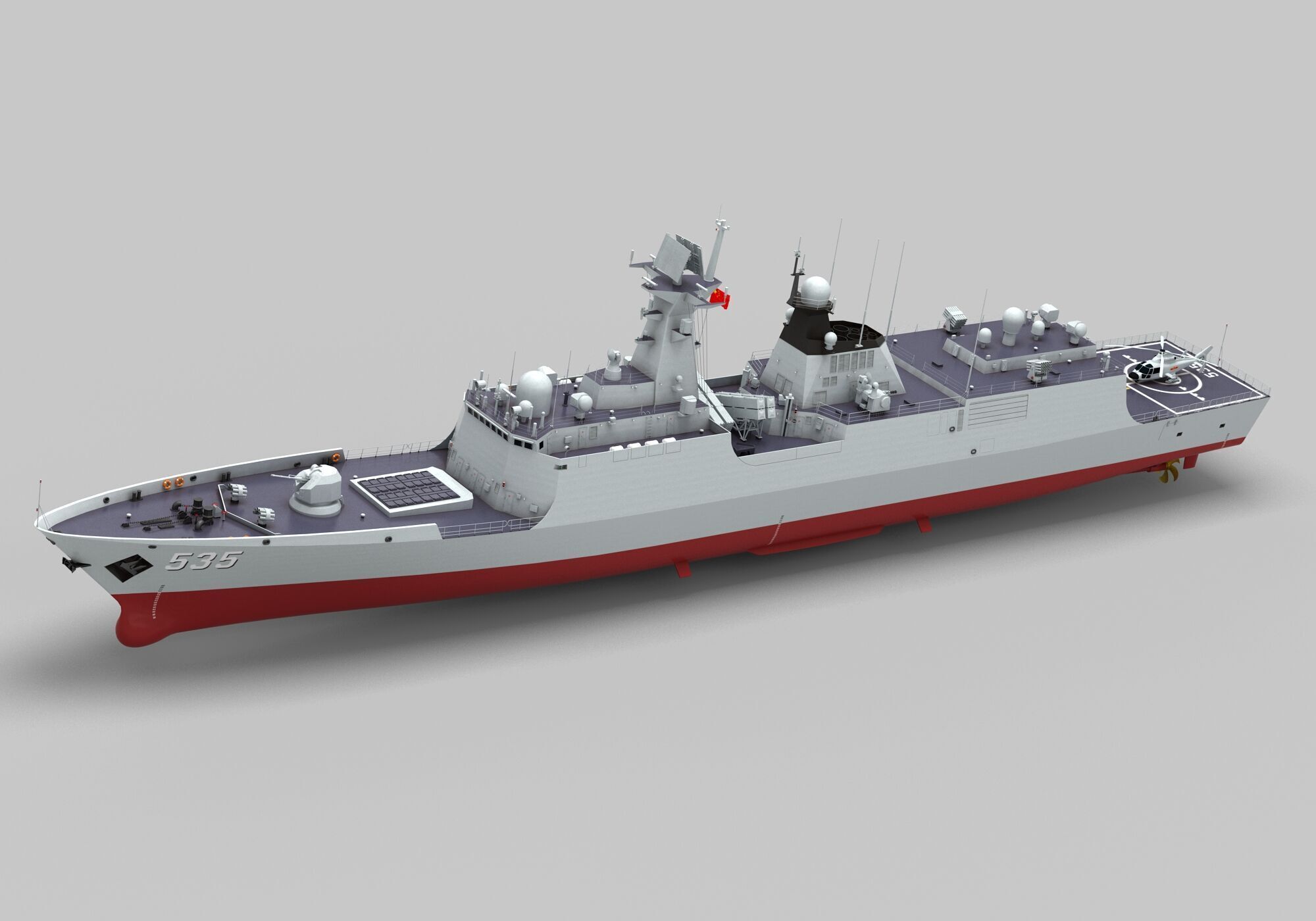 Chinese Navy Type 054A Jiangkai Frigate 3D model_7
