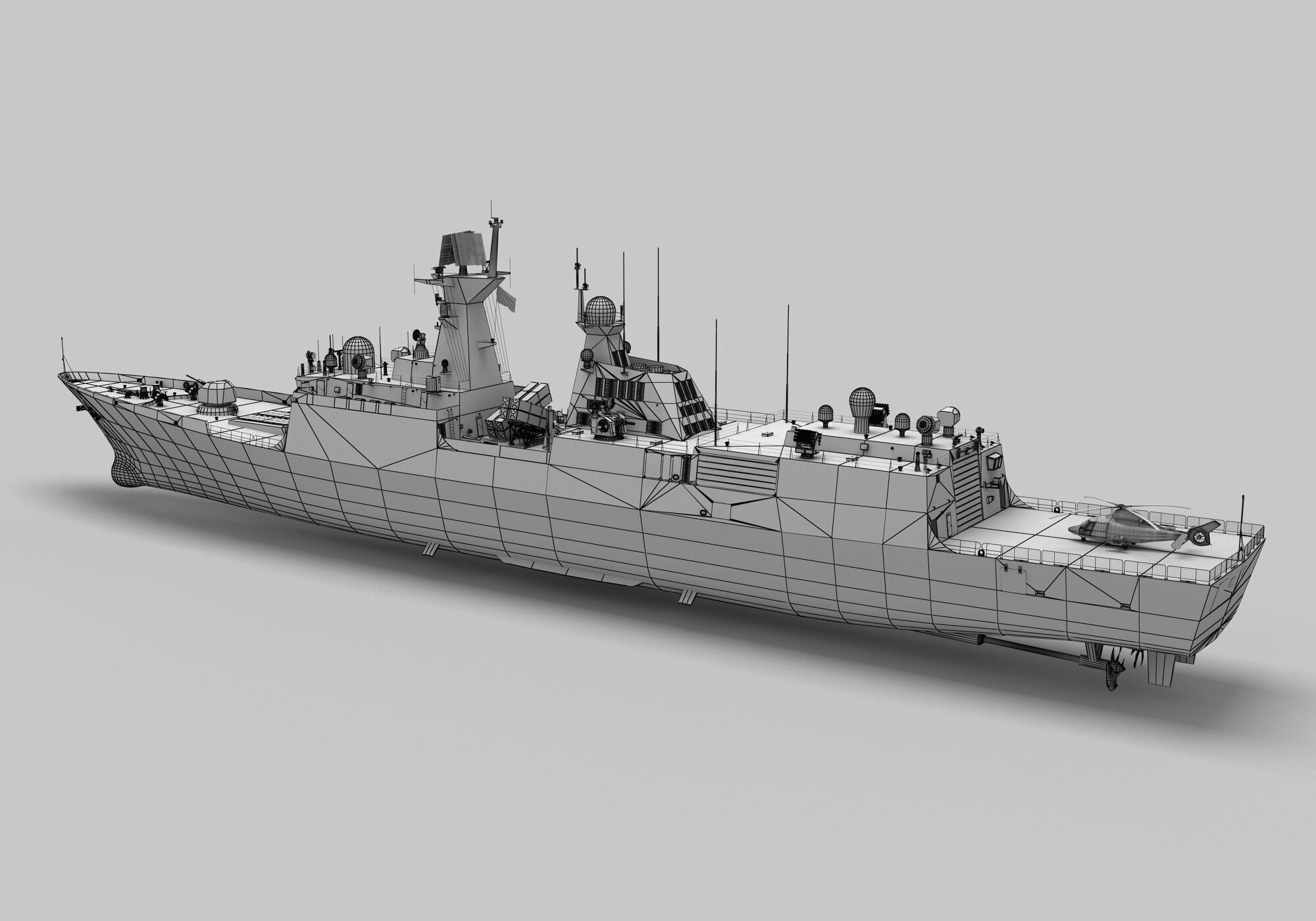 Chinese Navy Type 054A Jiangkai Frigate 3D model_27