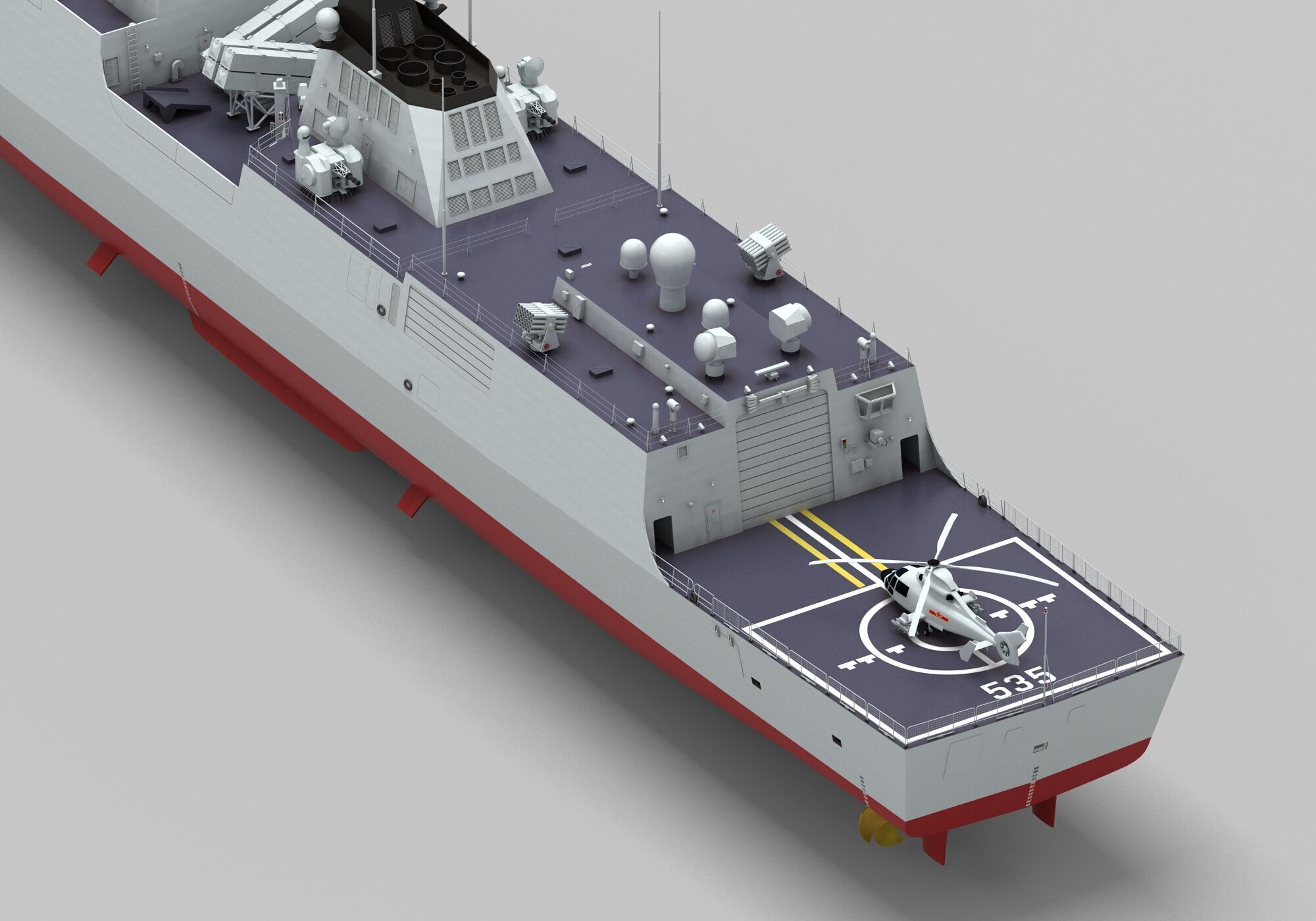 Chinese Navy Type 054A Jiangkai Frigate 3D model_23