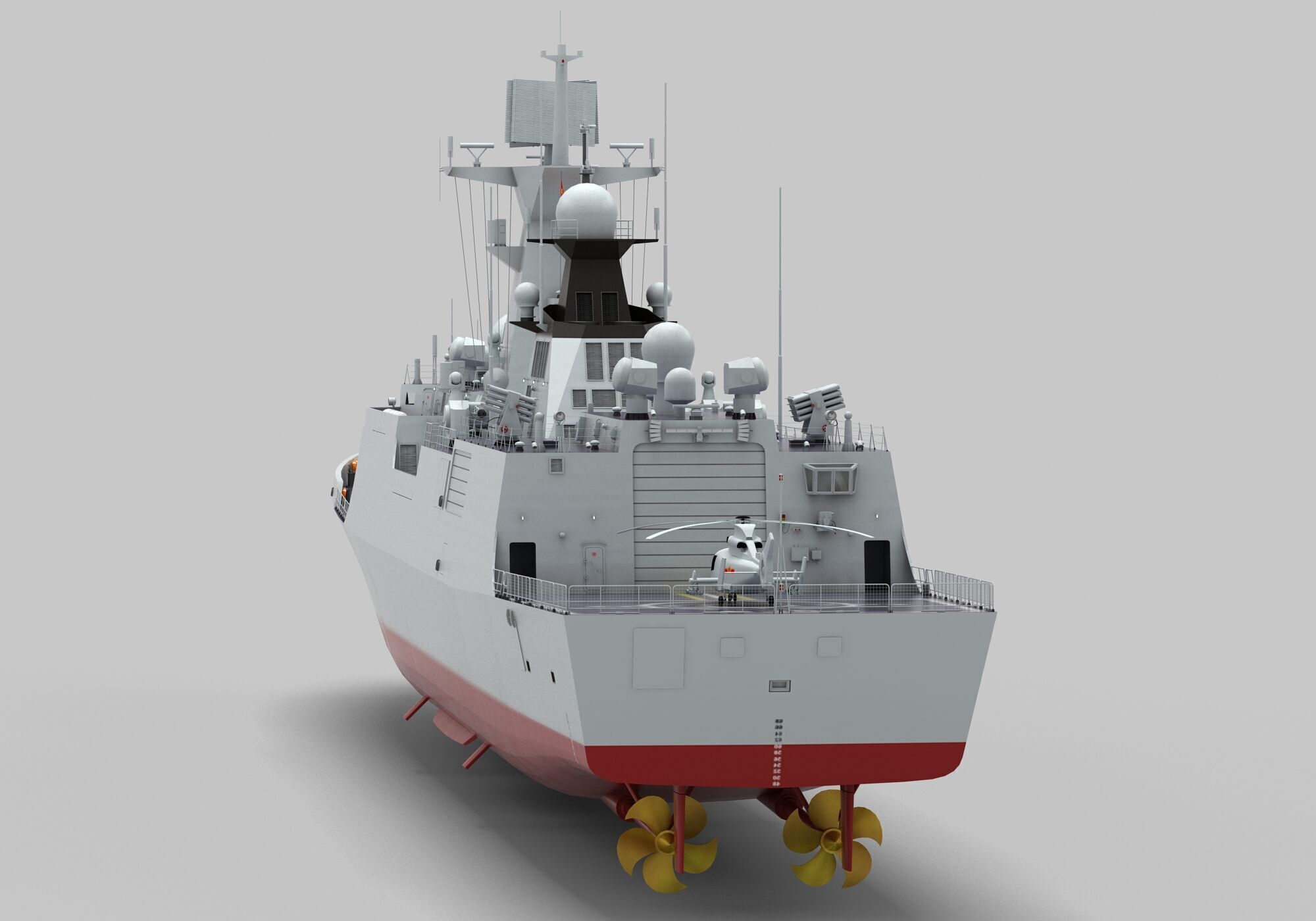 Chinese Navy Type 054A Jiangkai Frigate 3D model_12